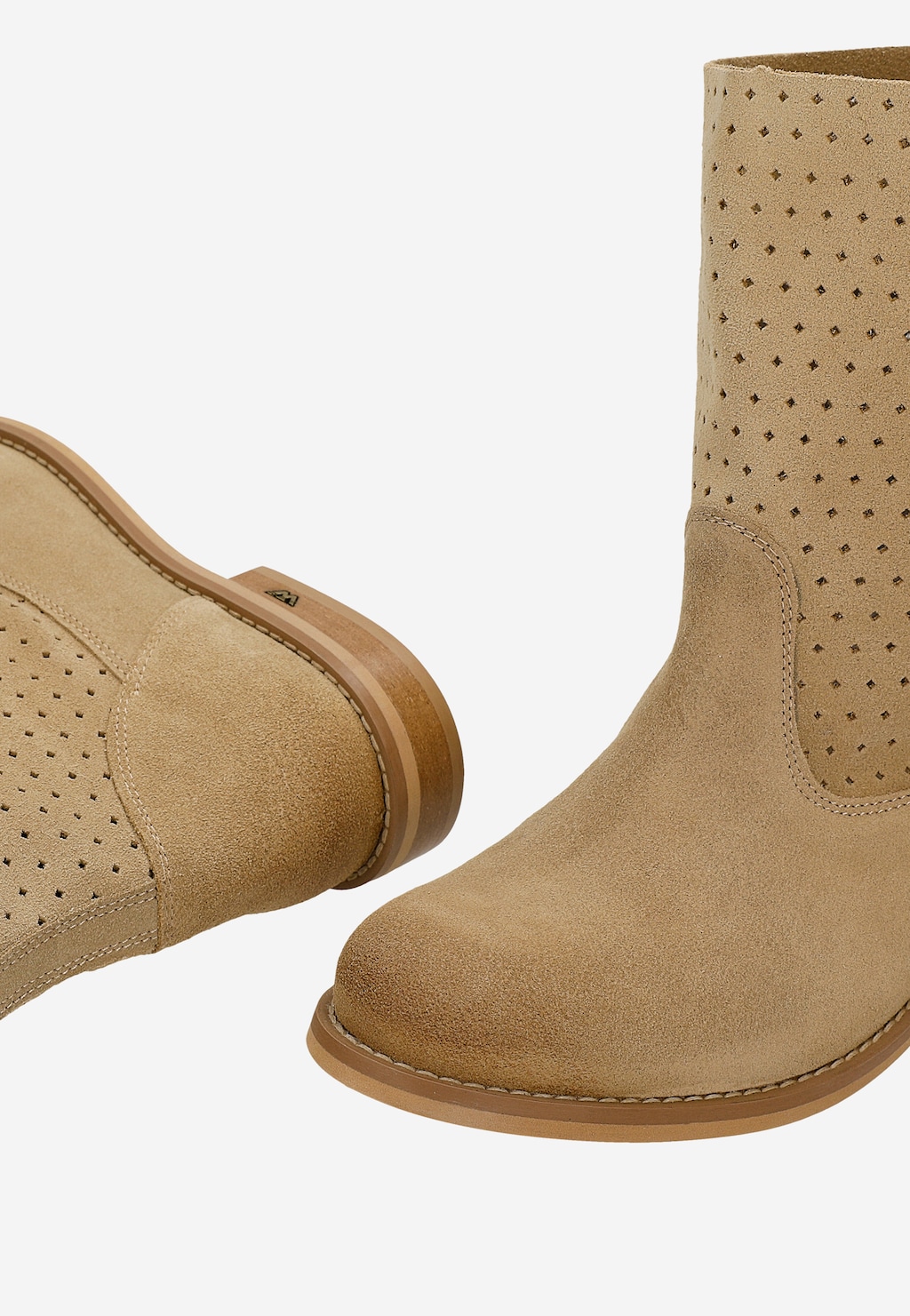 Béžové slip-on kotníkové boty pro ženy s ažurovým svrškem 55376-64 Widok 7
