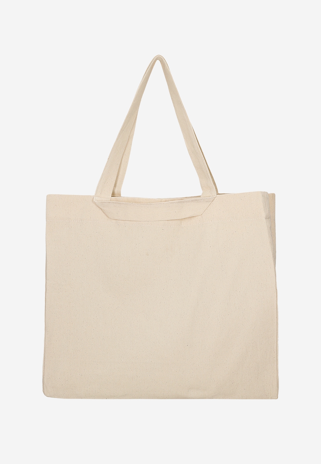 Wojas duża beżowa torba bawełniana shopper model 89996-84 z długimi uchwytami, widok z przodu