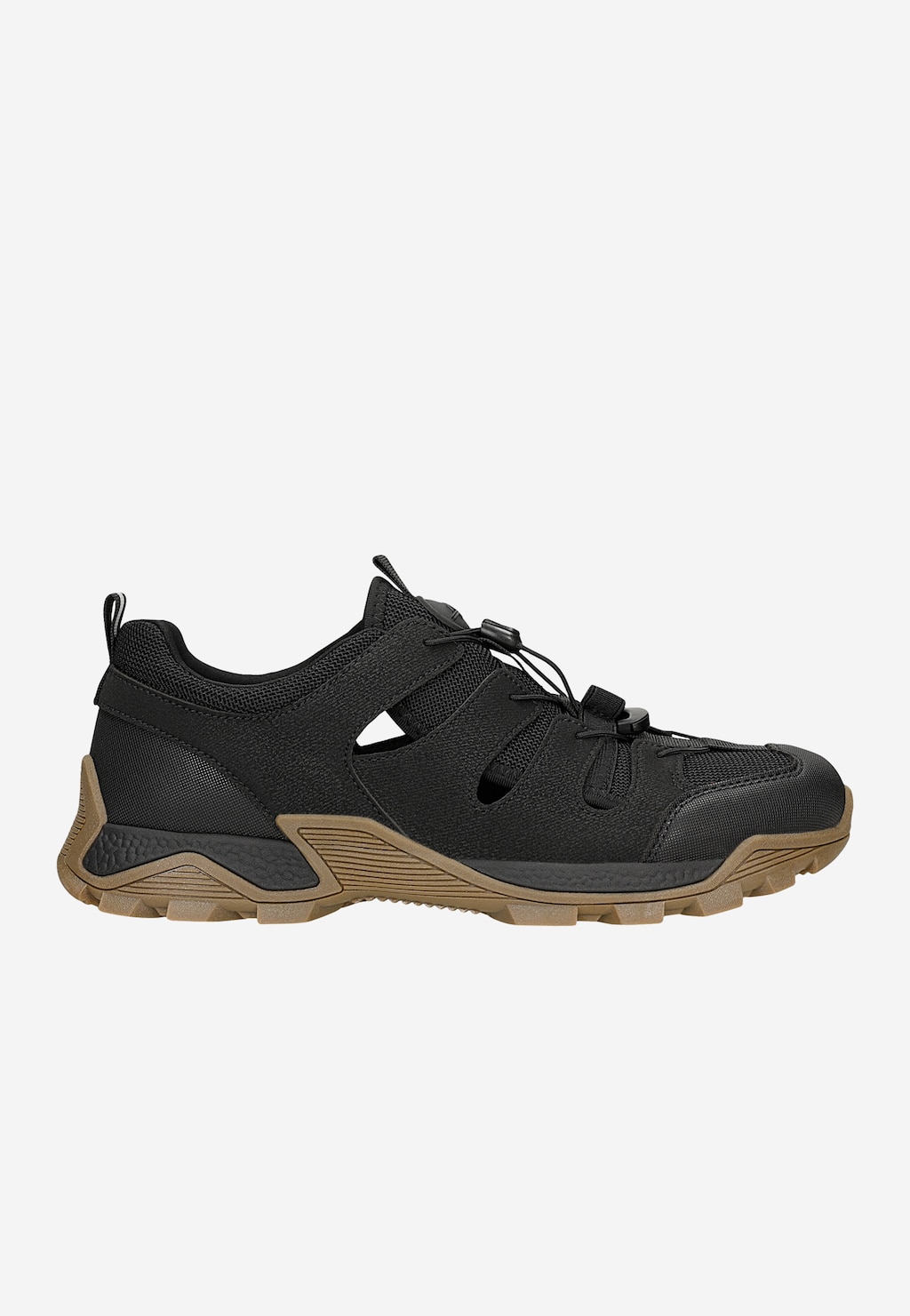 Čierne sneakersy s výrezmi na hnedej podrážke RELAKS R34210-11 Widok 2