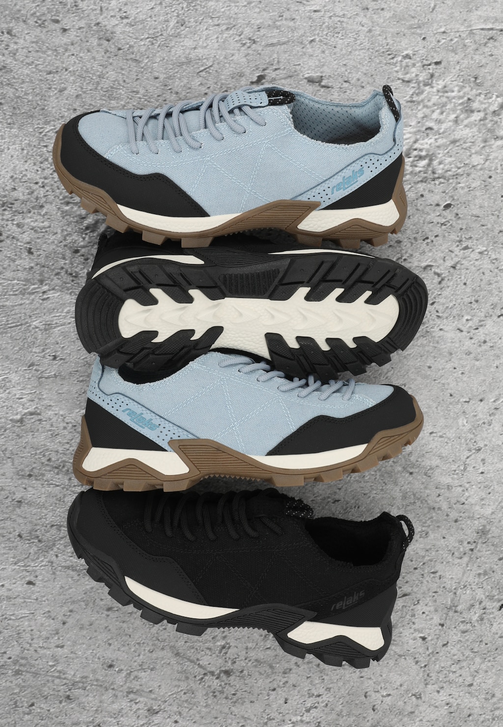 Modré sneakers RELAKS s černými vsadkami R34212-46 Widok 1