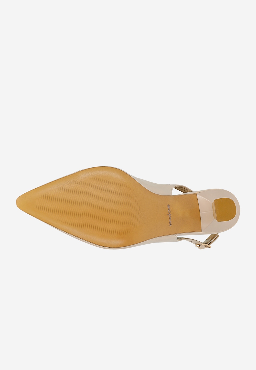 Béžové kožené lodičky slingback na nízkém podpatku 35190-54 Widok 5