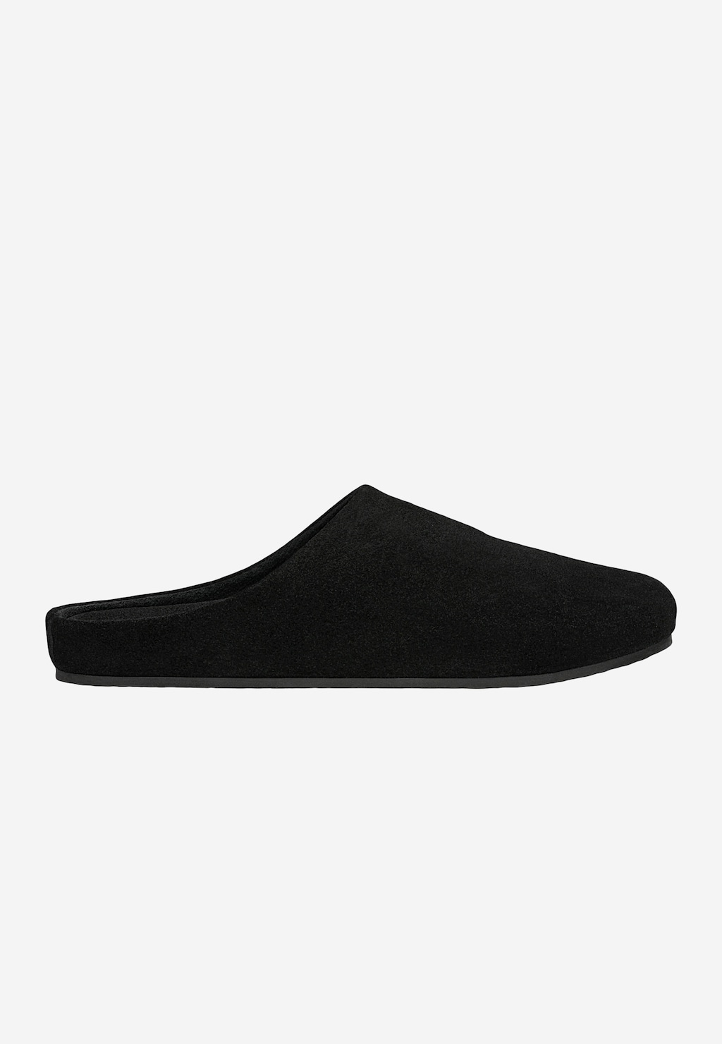 Čierne šľapky z línie Comfort z velúrovej useň 74151-61 Widok 1