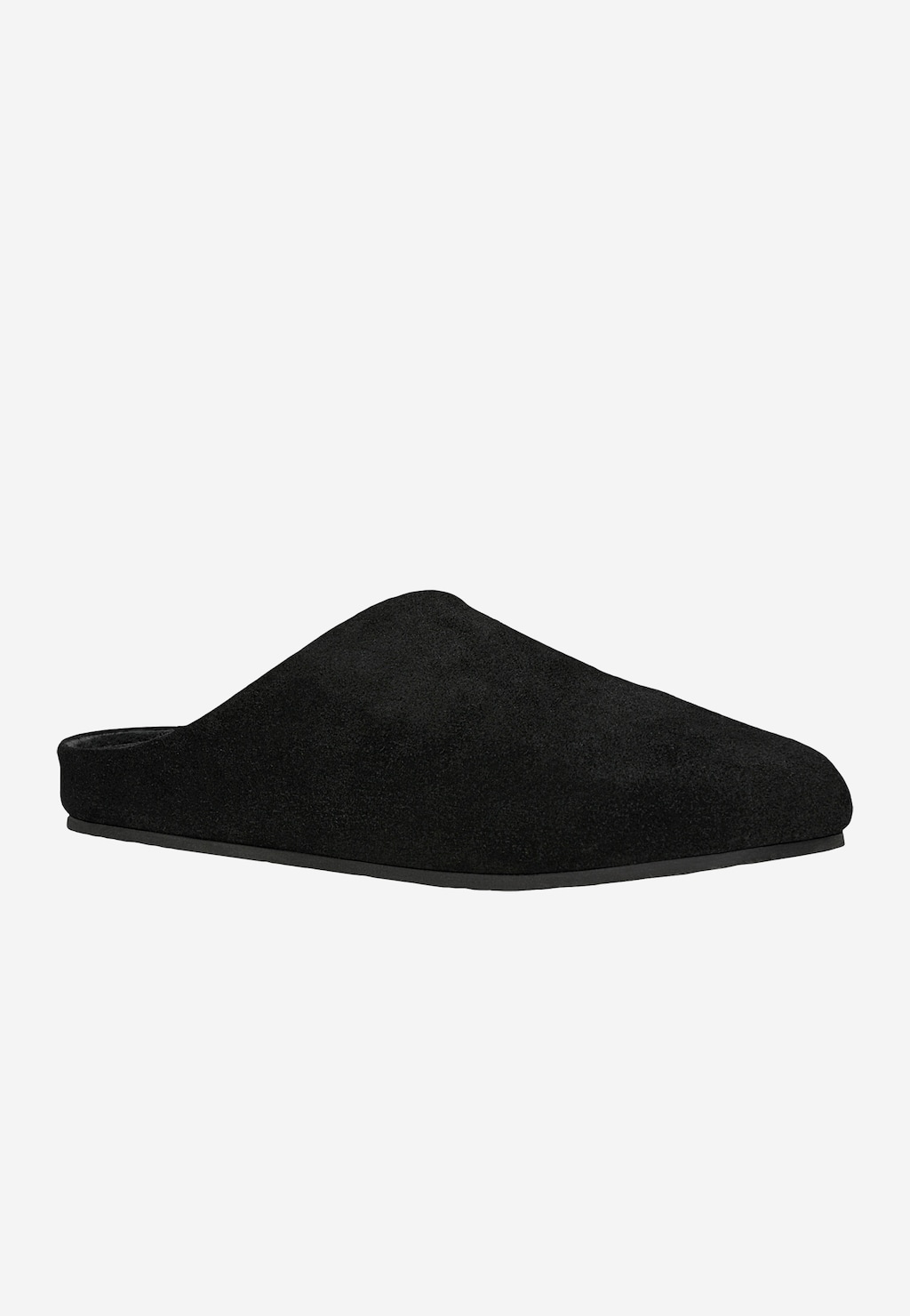 Černé pantofle z řady Comfort z velurové štípané useně 74151-61 Widok 3