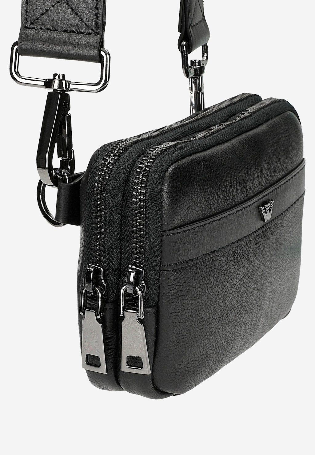 Mała czarna torba męska z gładkiej skóry licowej 80047-51 Widok 7