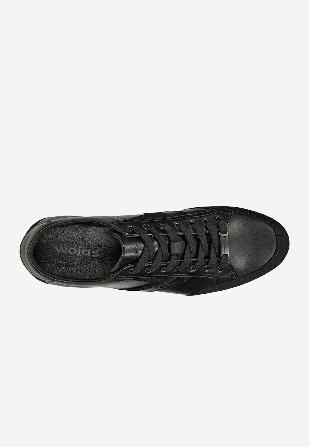 Czarne sneakersy męskie z łączonych skór 10325-71 Widok 4