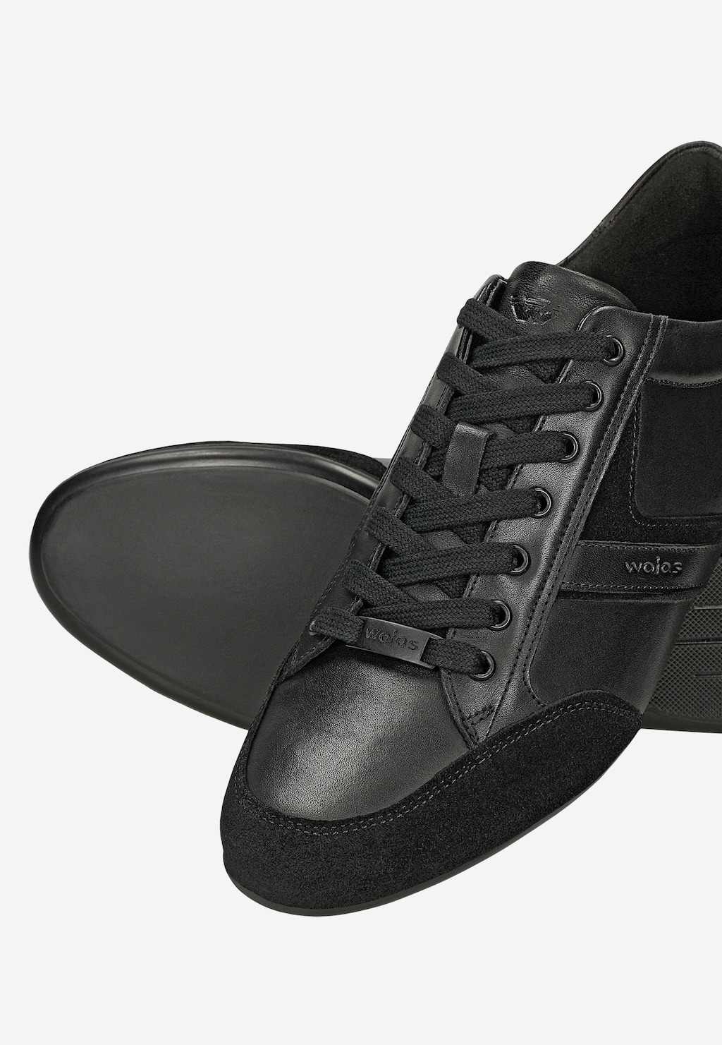 Czarne sneakersy męskie z łączonych skór 10325-71 Widok 6