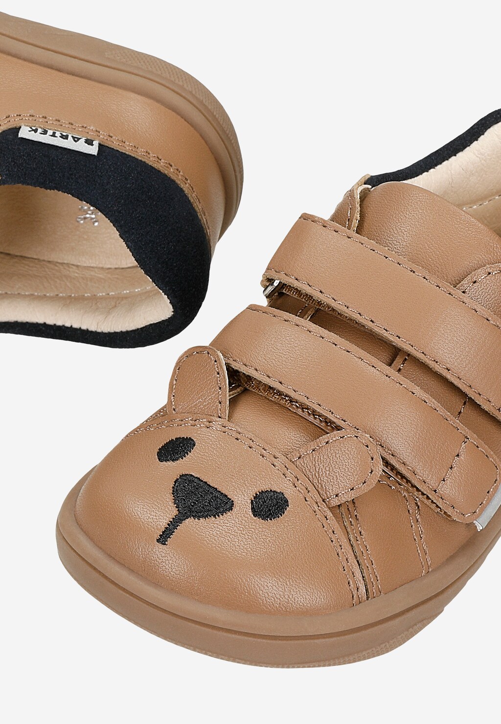 Béžové barefoot botky pro děti s medvídkem na špičce BARTEK 86006-54 Widok 9