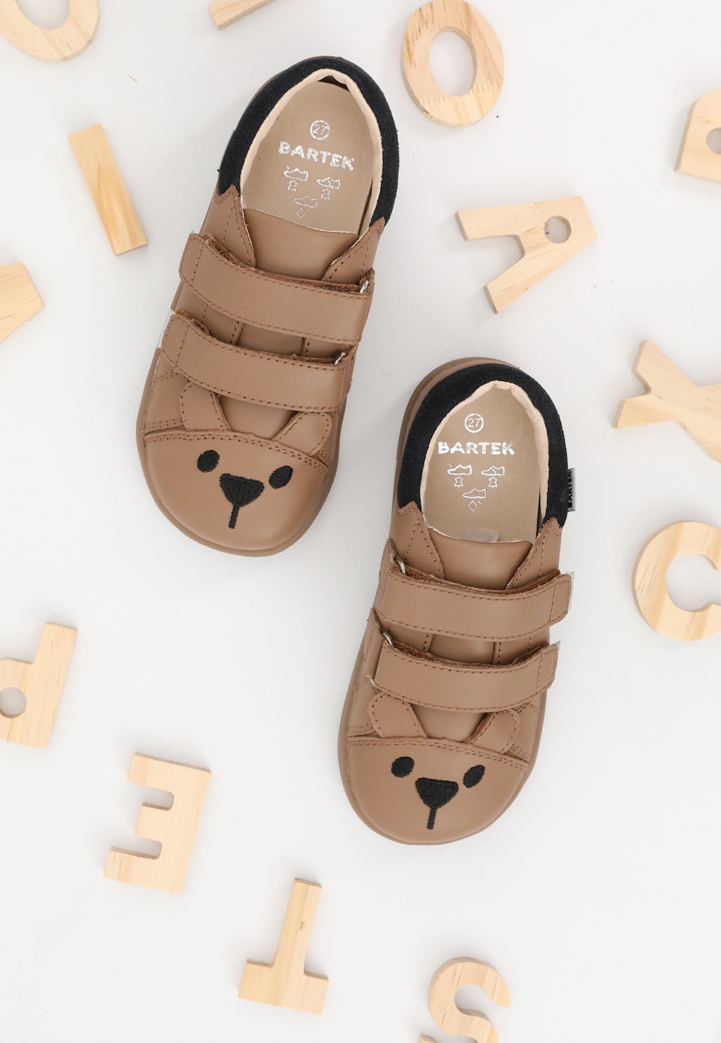 Béžové barefoot botky pro děti s medvídkem na špičce BARTEK 86006-54 Widok 10