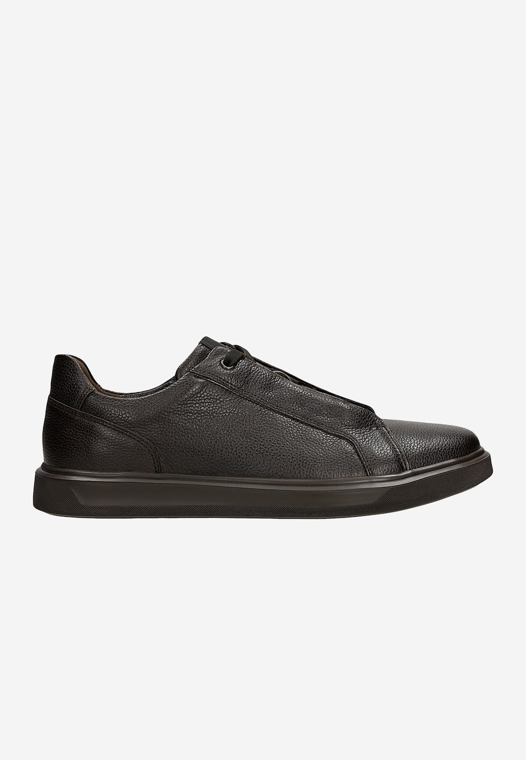 Wojas ciemnobrązowe trampki męskie ze skóry licowej model 10307-52, widok z boku, gruba podeszwa, elegancki casualowy styl