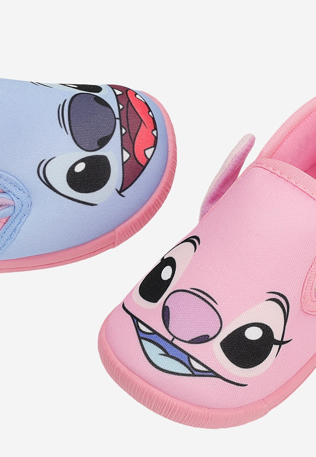 Kapcie dziecięce Bartek 87852-11 z motywem Stitch i Angel – niebieski i różowy pantofelek z nadrukiem postaci Disney