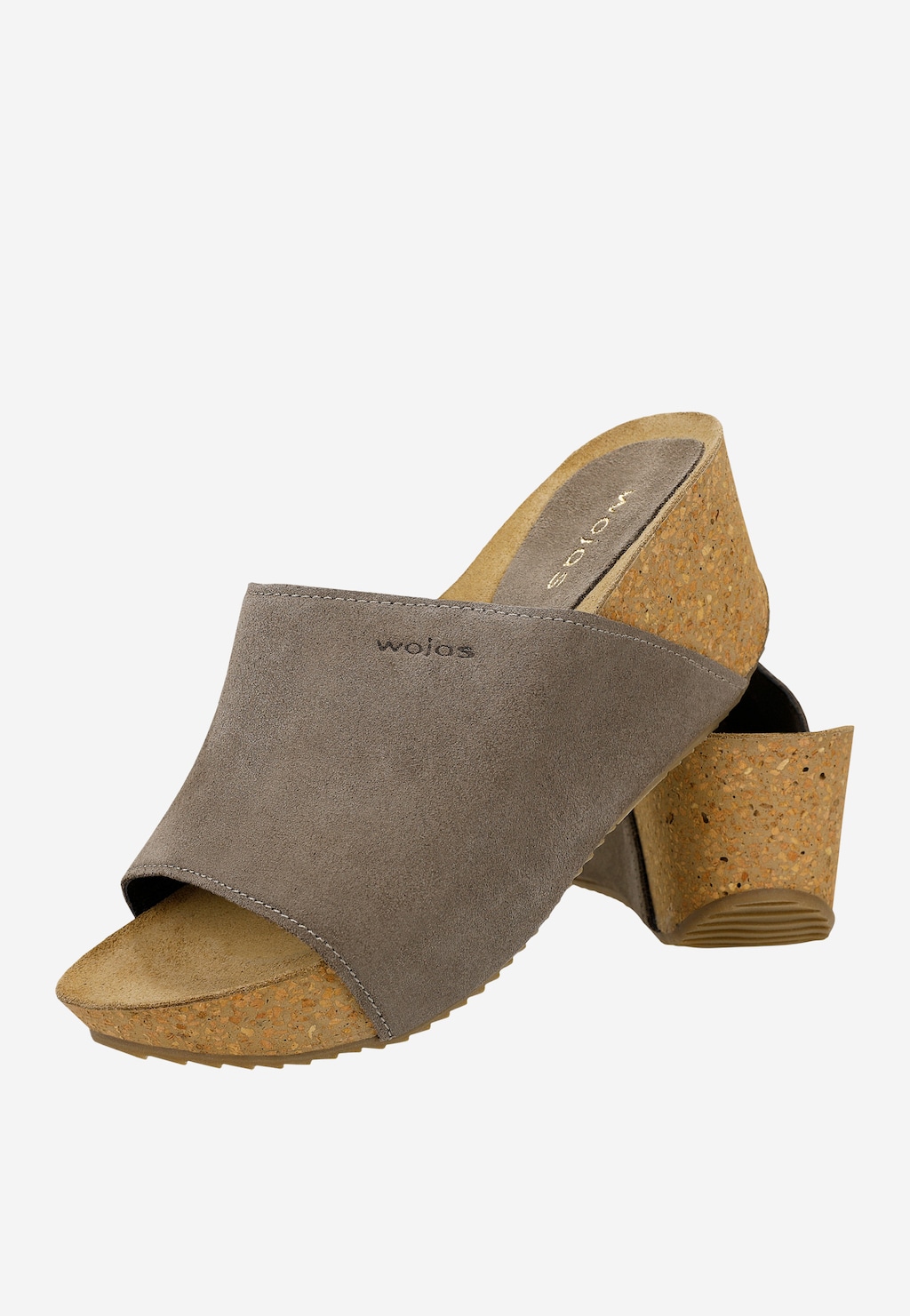Beige Damen-Korkpantoletten 74021-68 Widok 7
