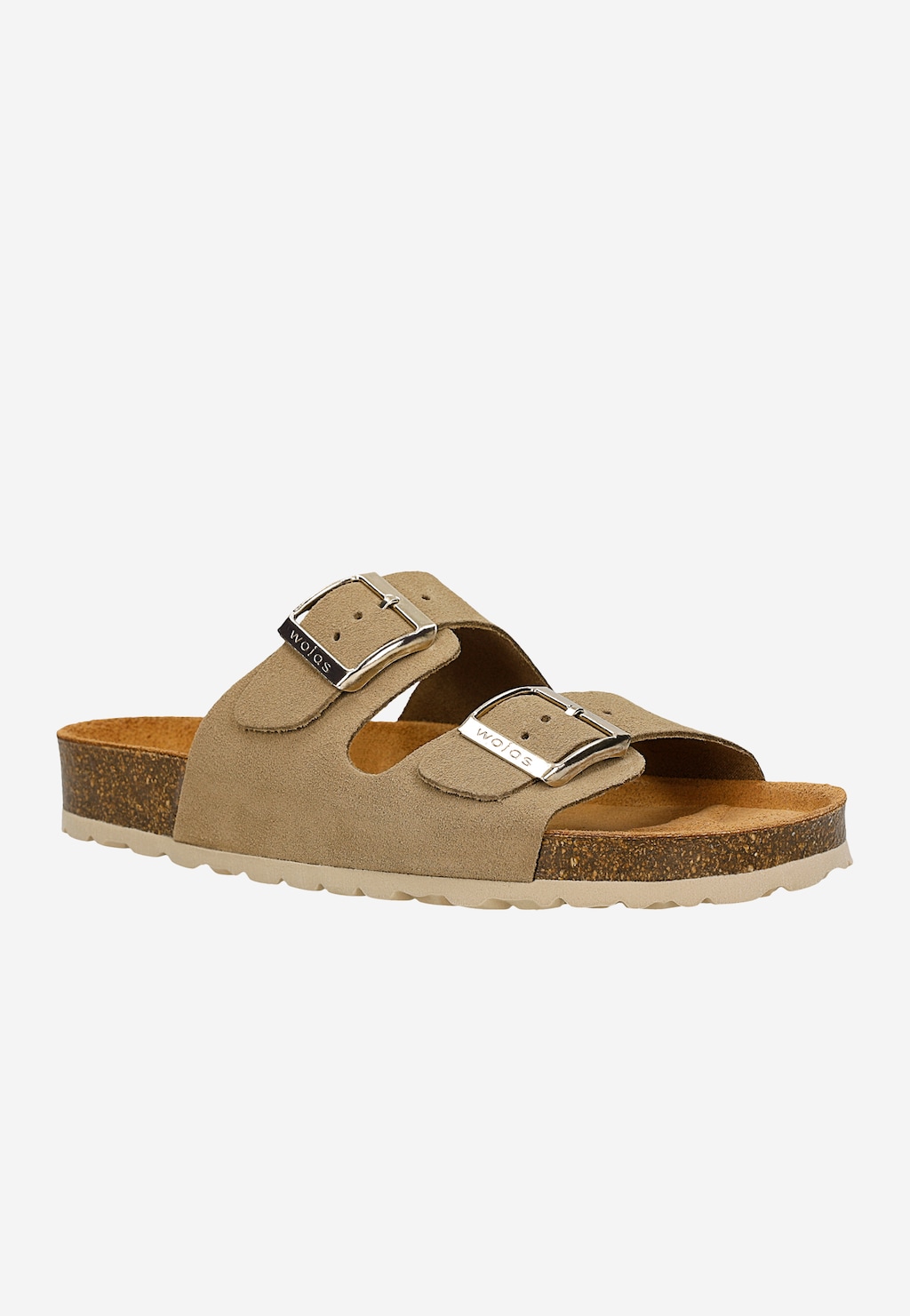Beige Pantoletten aus der Comfort-Linie mit Korksohle 74077-64 Widok 3