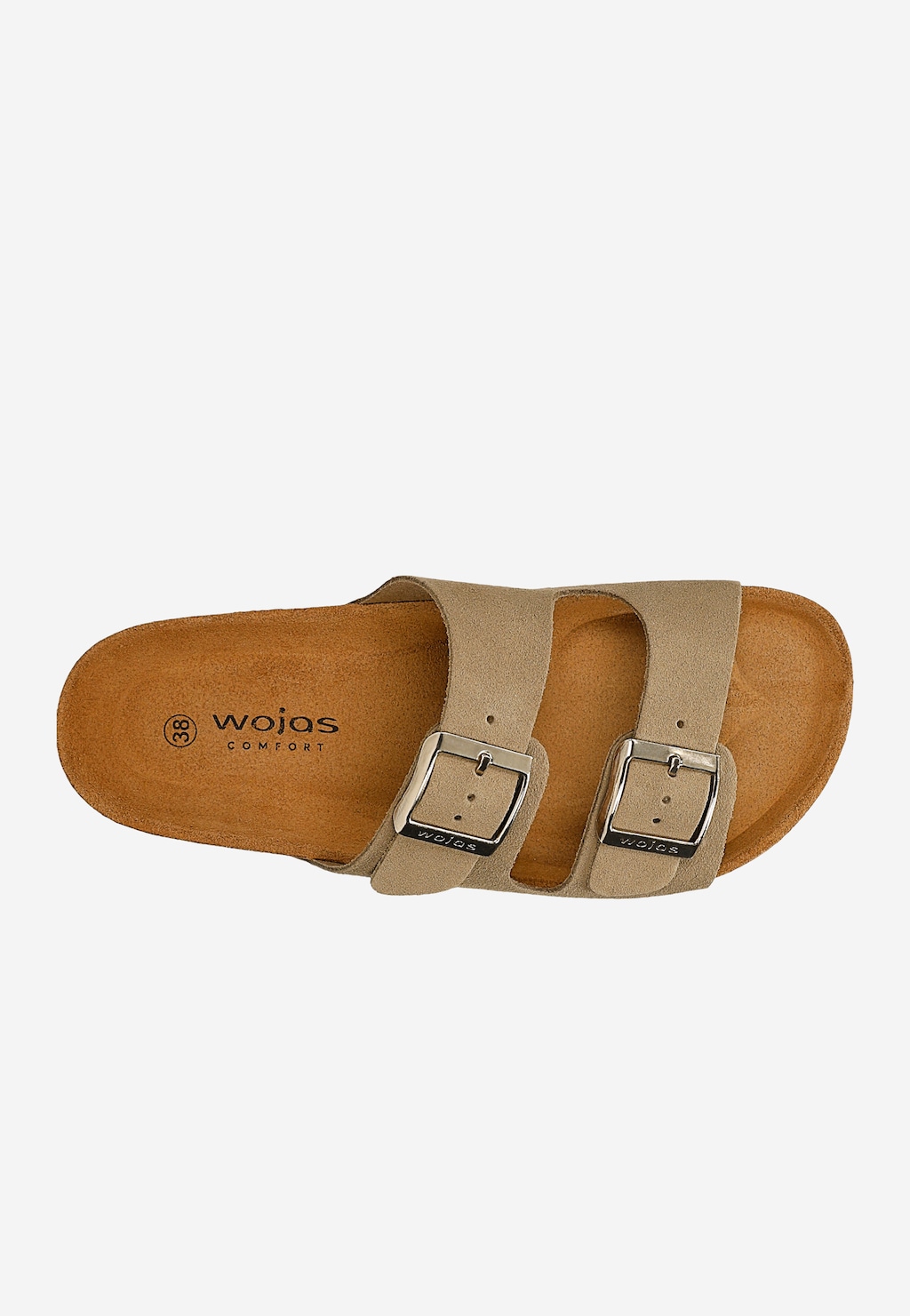 Beige Pantoletten aus der Comfort-Linie mit Korksohle 74077-64 Widok 5