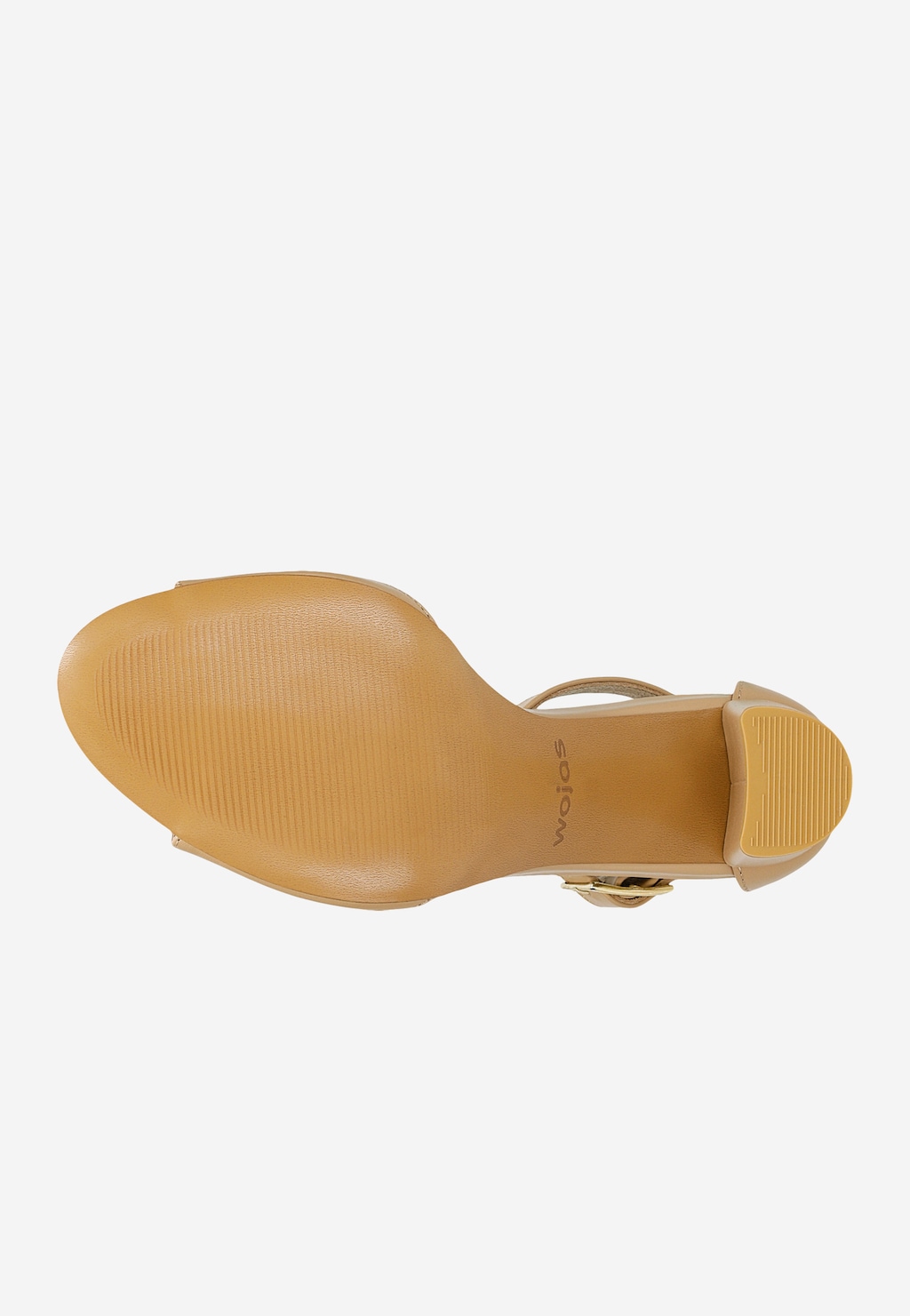 Beige Damen-Ledersandalen mit Blockabsatz 76246-54 Widok 6