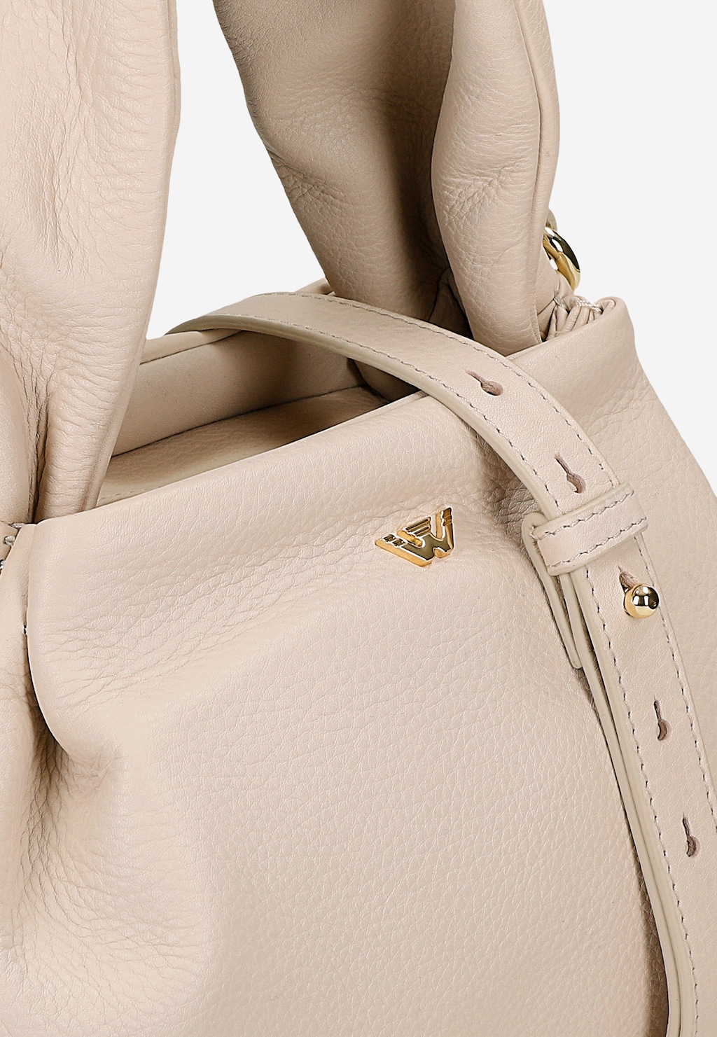 Hellbeige Damenhandtasche aus Glattleder 80392-59 Widok 8
