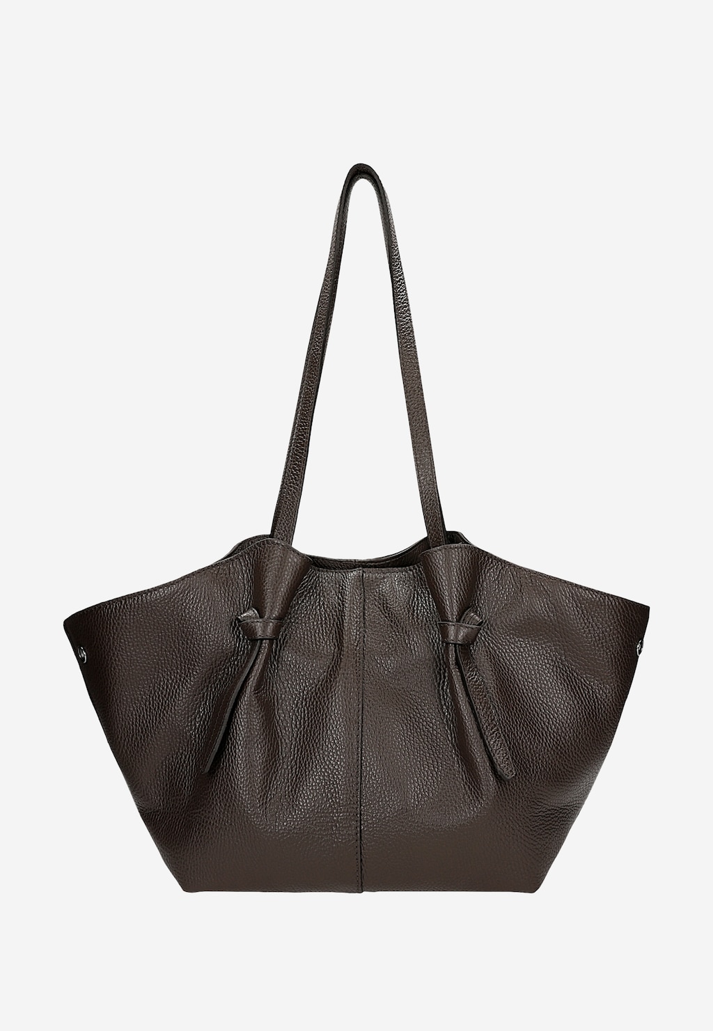 Wojas brązowa torebka damska shopper ze skóry licowej z detalami węzełkowymi, model 8052472, widok z przodu