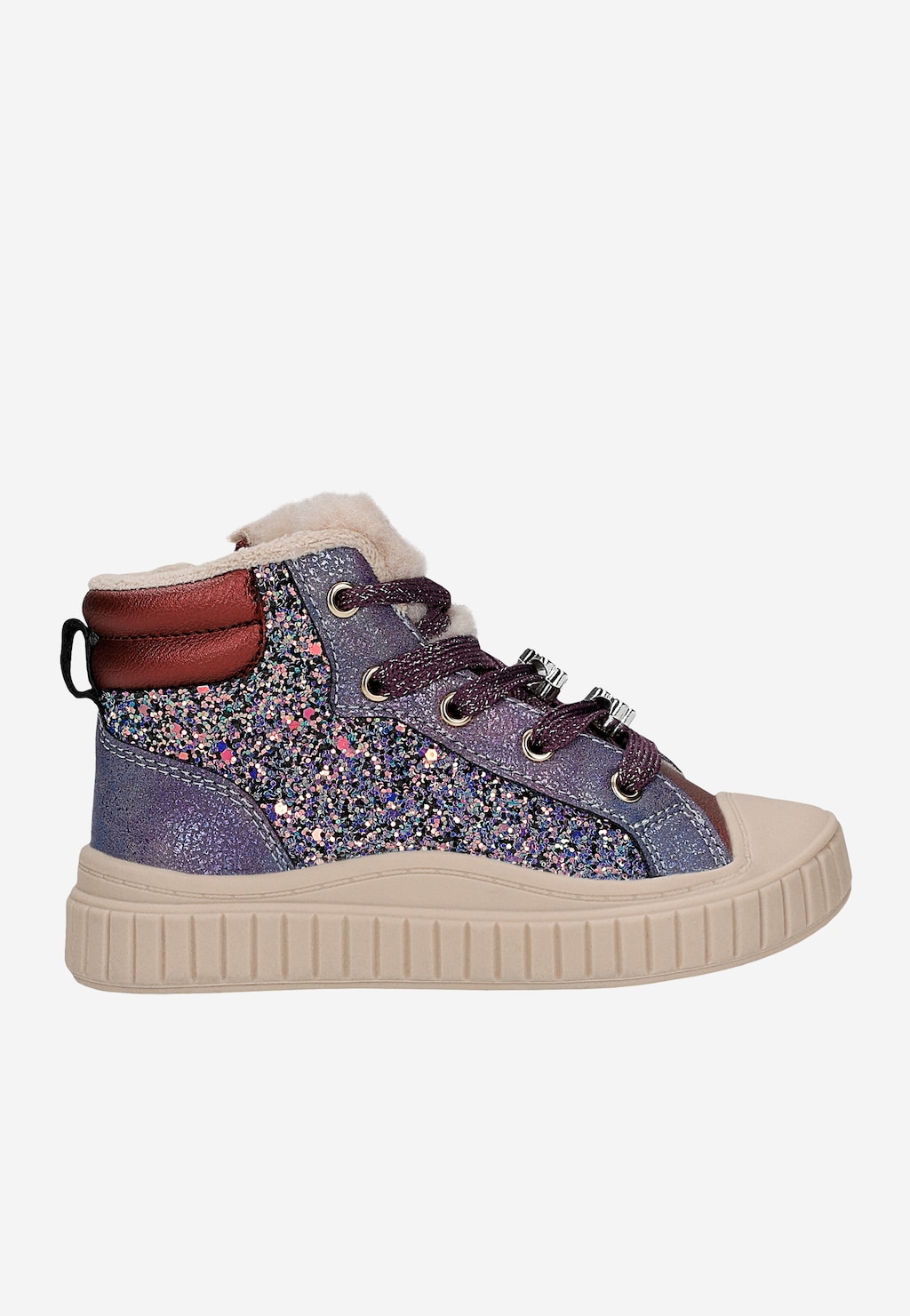 Fioletowe trzewiki BARTEK z ociepleniem i kolorowym motywem Widok 1