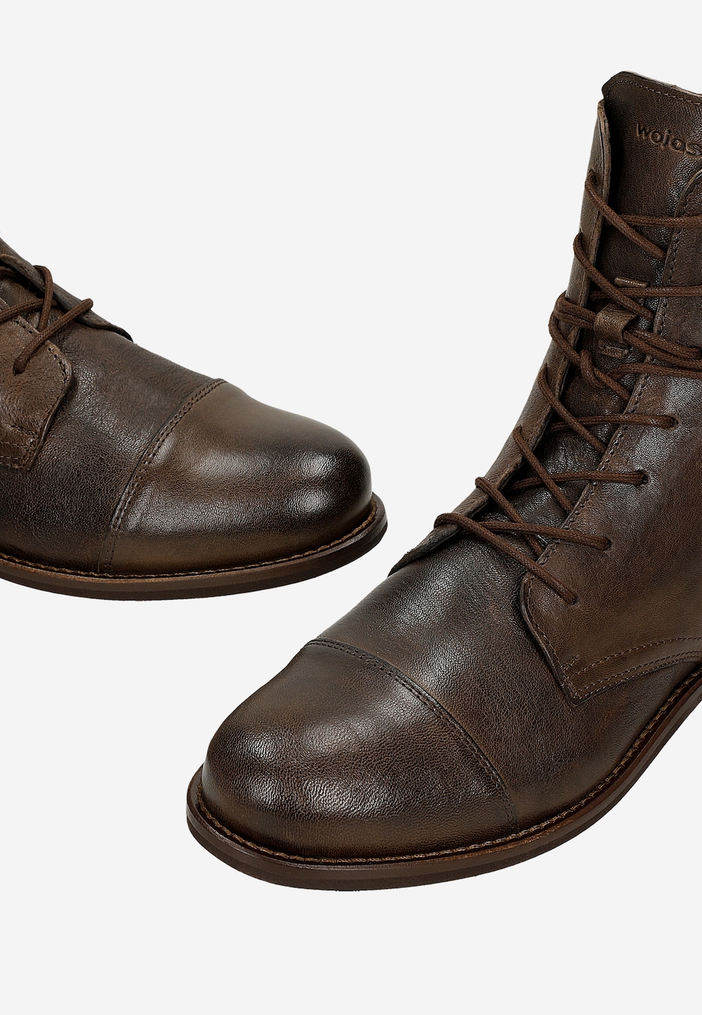 Ciemnobrązowe trzewiki damskie zapinane na zamek 64161-52 Widok 6