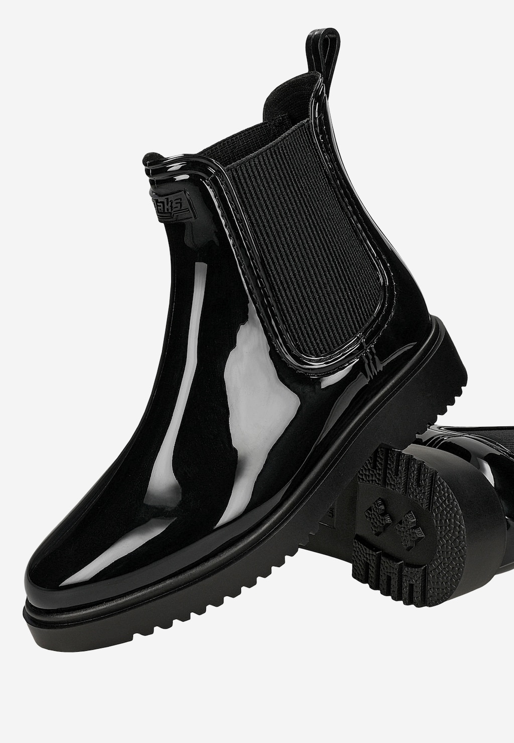Czarne damskie kalosze lakierki RELAKS R45005-11 Widok 6