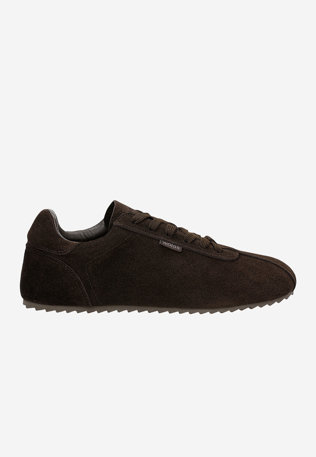 Sneakersy damskie z zamszową cholewką w kolorze gorzkiej czekolady 46415-62 Widok 1