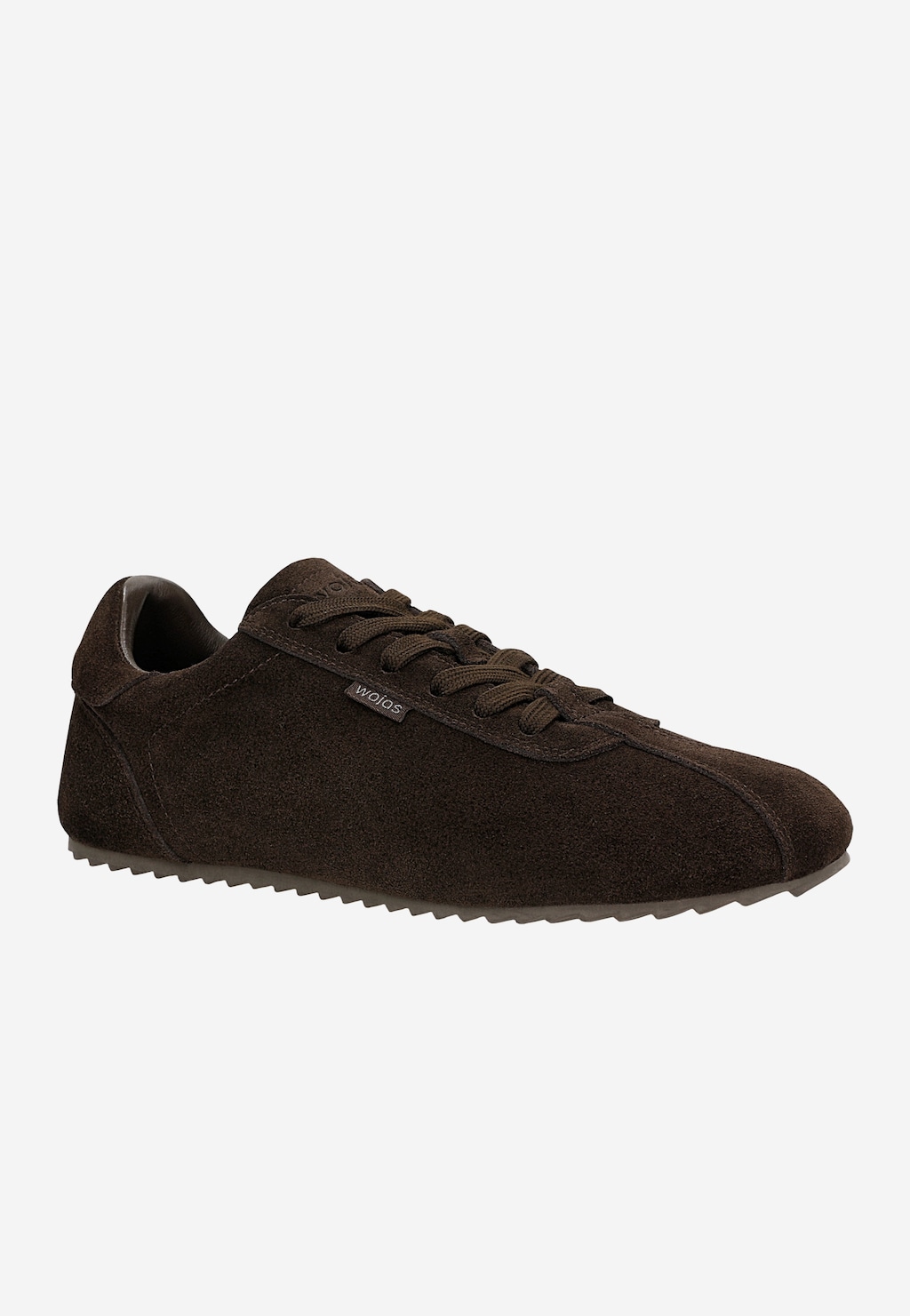 Sneakersy damskie z zamszową cholewką w kolorze gorzkiej czekolady 46415-62 Widok 2