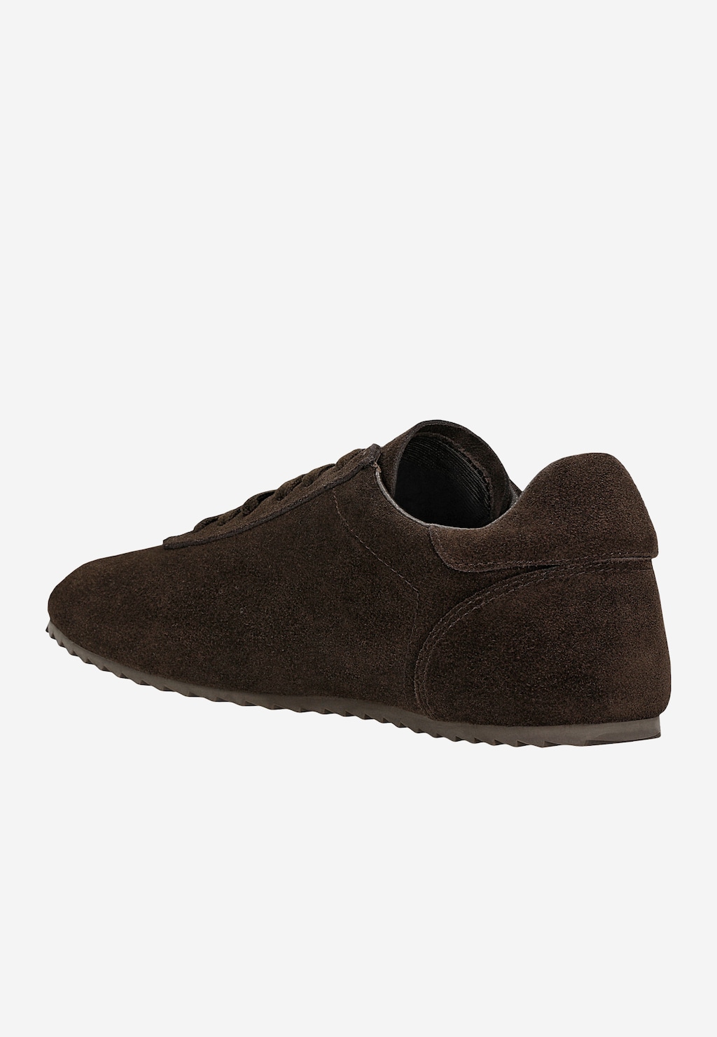 Sneakersy damskie z zamszową cholewką w kolorze gorzkiej czekolady 46415-62 Widok 3