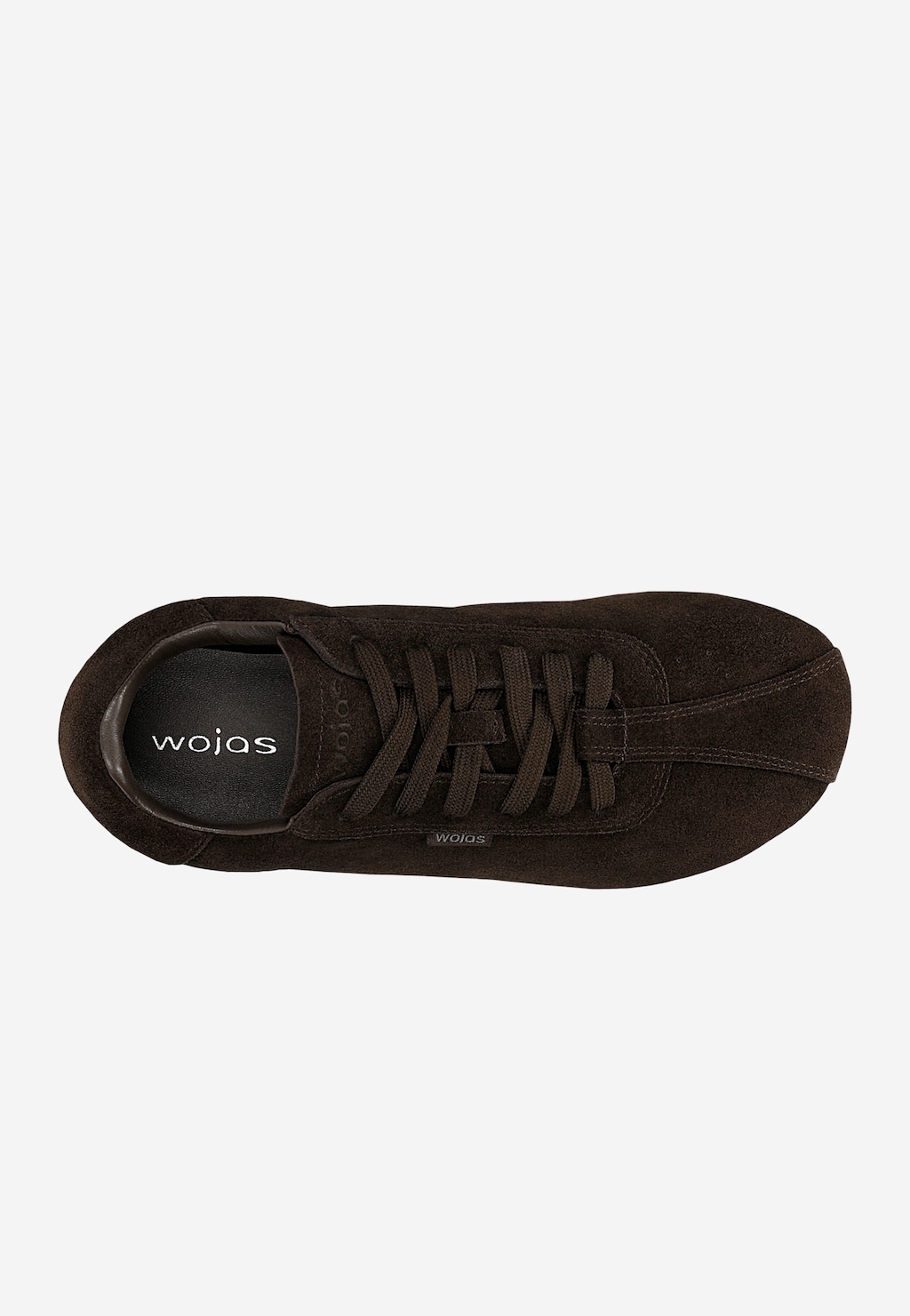Sneakersy damskie z zamszową cholewką w kolorze gorzkiej czekolady 46415-62 Widok 4