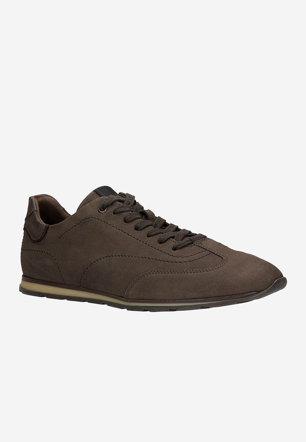 Brązowe sneakersy męskie z nubuku 10300-22 Widok 2