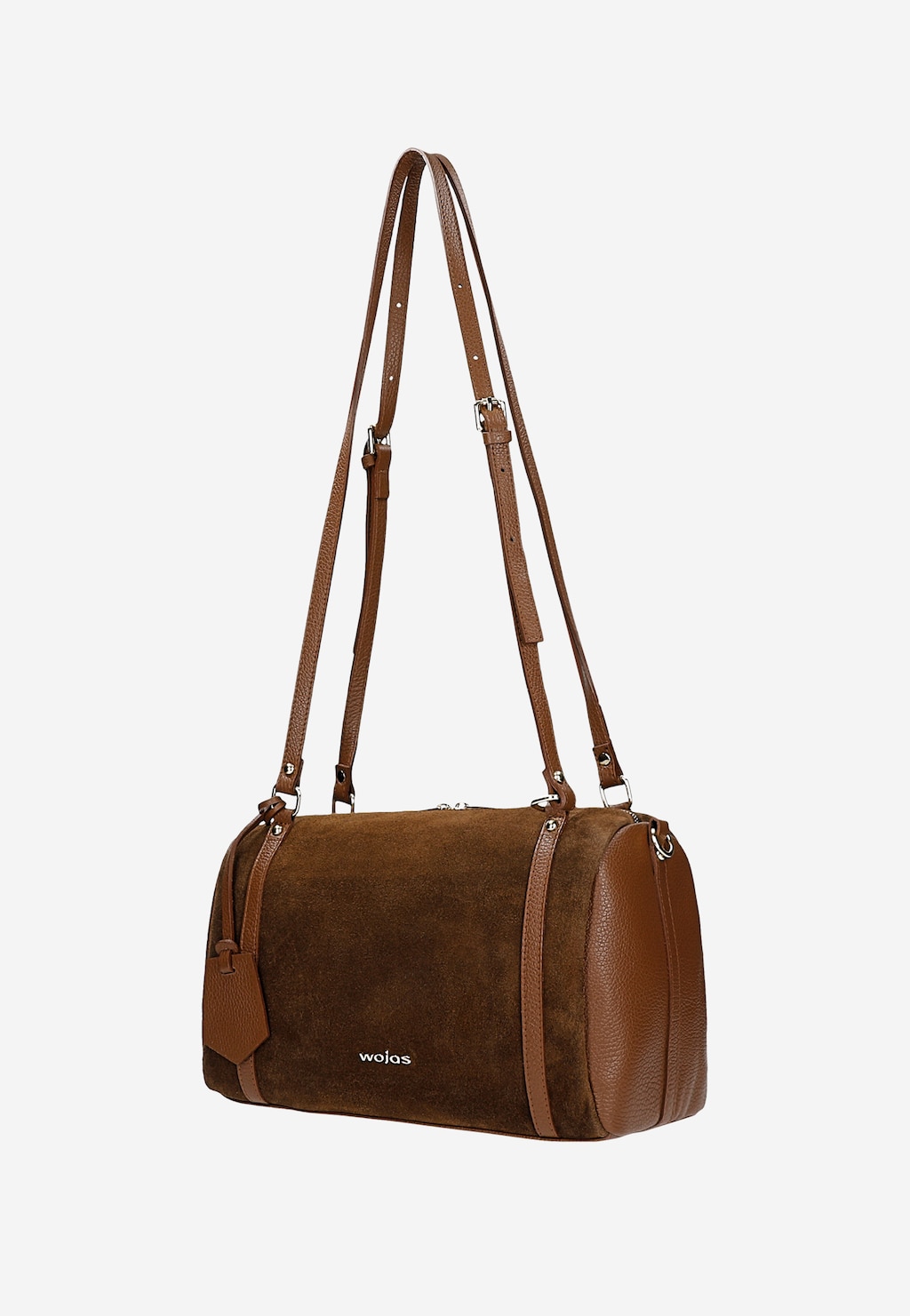 Brązowa torebka damska bowling bag z łączonych skór 80523-73 Widok 2