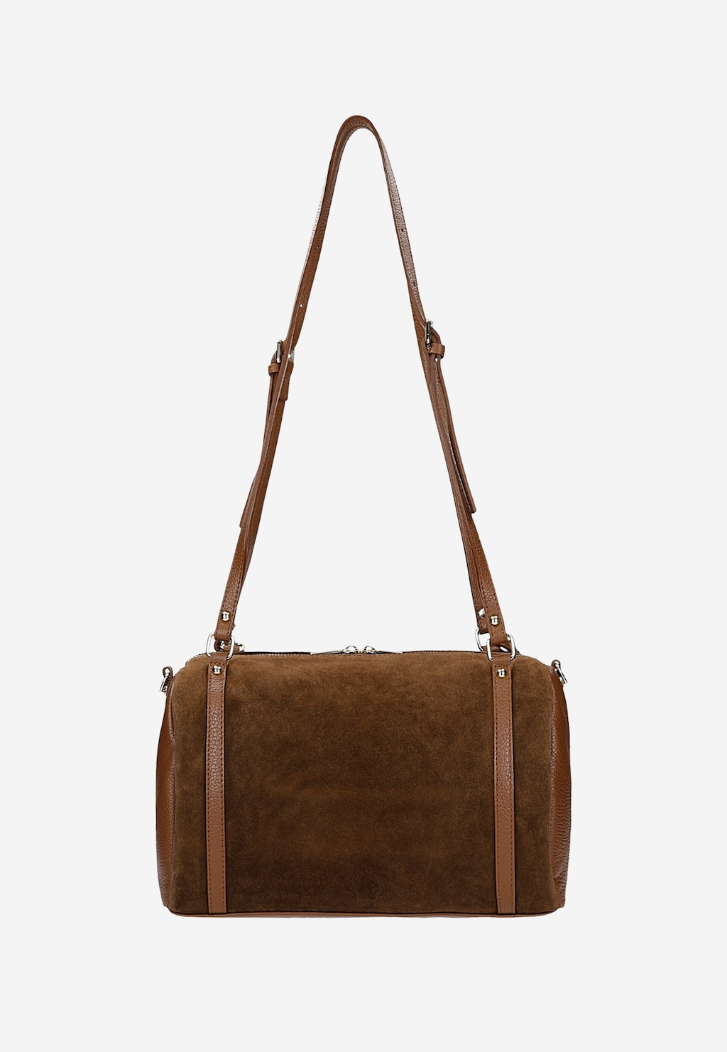 Brązowa torebka damska bowling bag z łączonych skór 80523-73 Widok 3