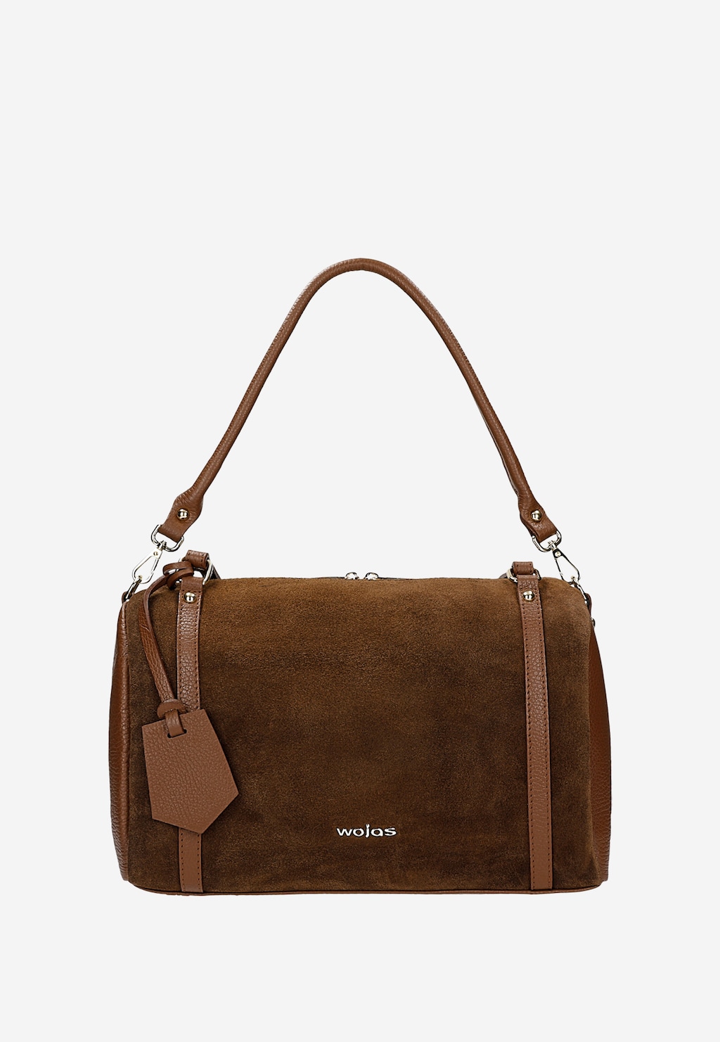 Brązowa torebka damska bowling bag z łączonych skór 80523-73 Widok 4