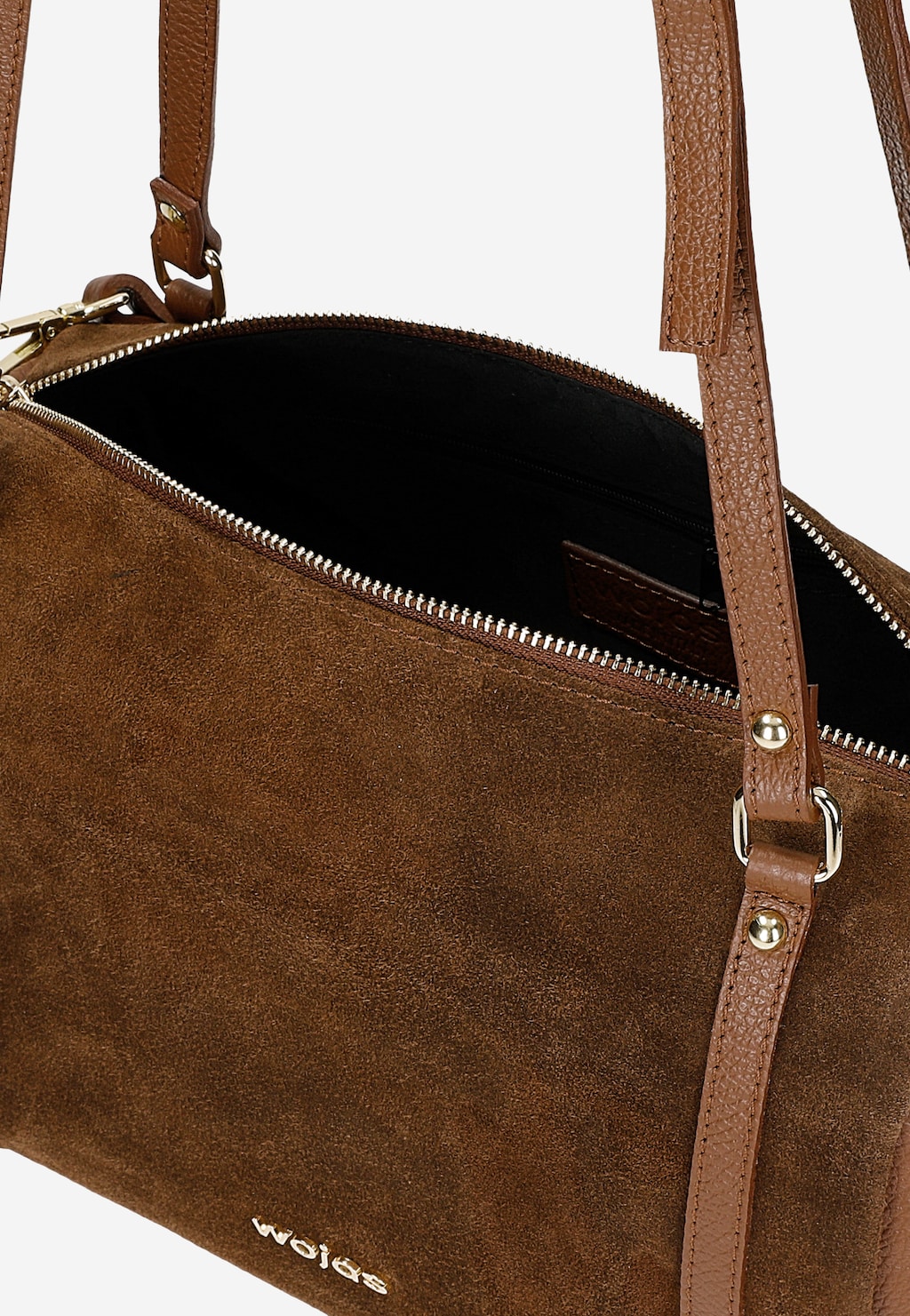 Brązowa torebka damska bowling bag z łączonych skór 80523-73 Widok 5