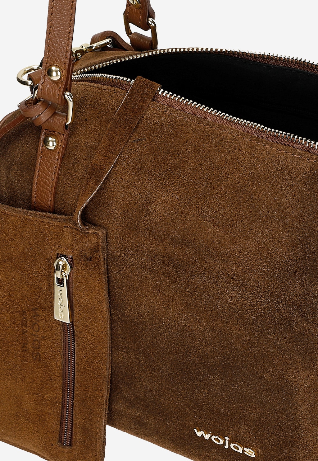 Brązowa torebka damska bowling bag z łączonych skór 80523-73 Widok 6