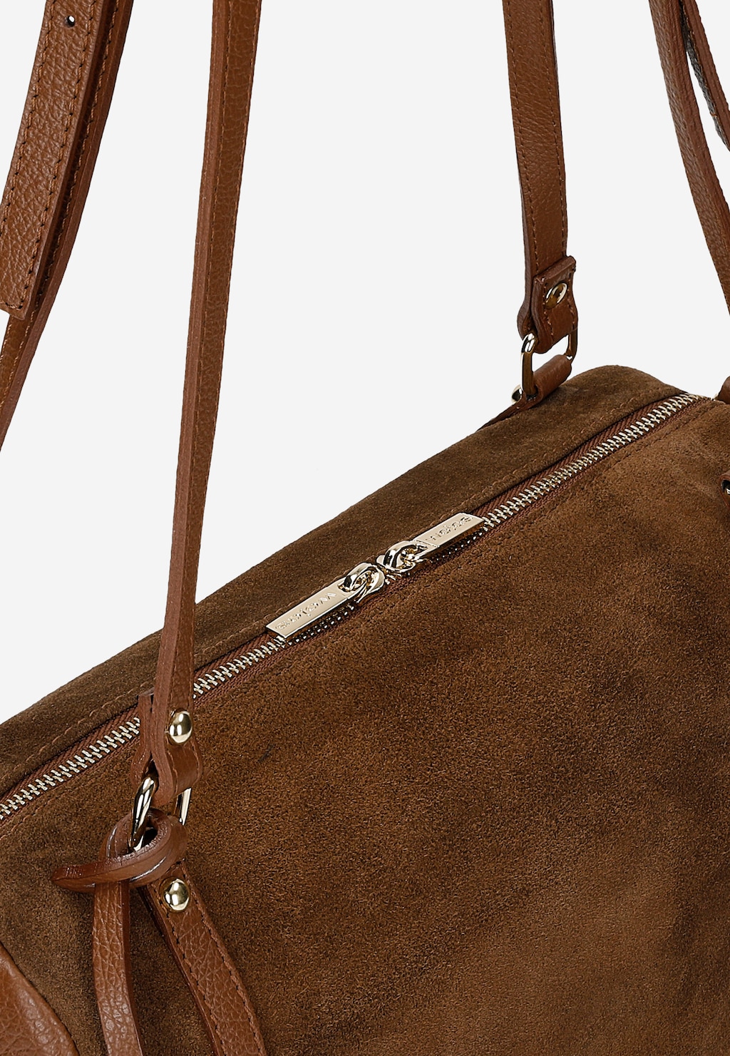 Brązowa torebka damska bowling bag z łączonych skór 80523-73 Widok 7