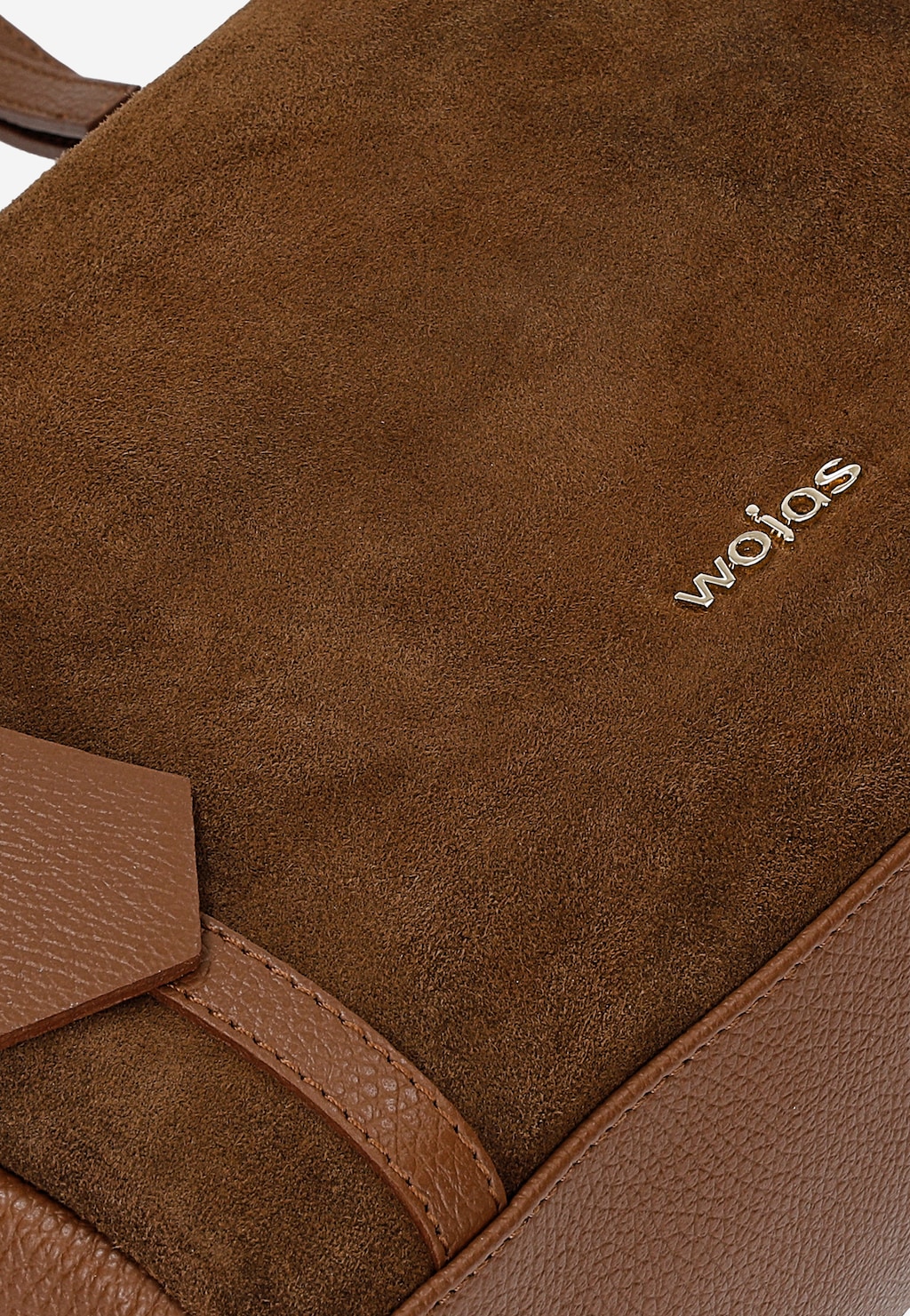 Brązowa torebka damska bowling bag z łączonych skór 80523-73 Widok 8