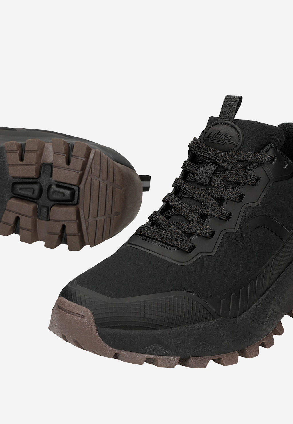 Czarne sneakersy trailowe RELAKS z bieżnikowaną podeszwą i membraną nano-TEX R34214-11 Widok 6