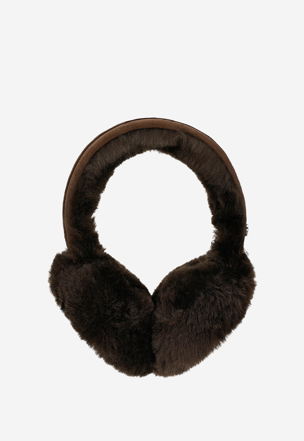 Czekoladowe puchate nauszniki RELAKS z wełny merino R96040-62 Widok 2