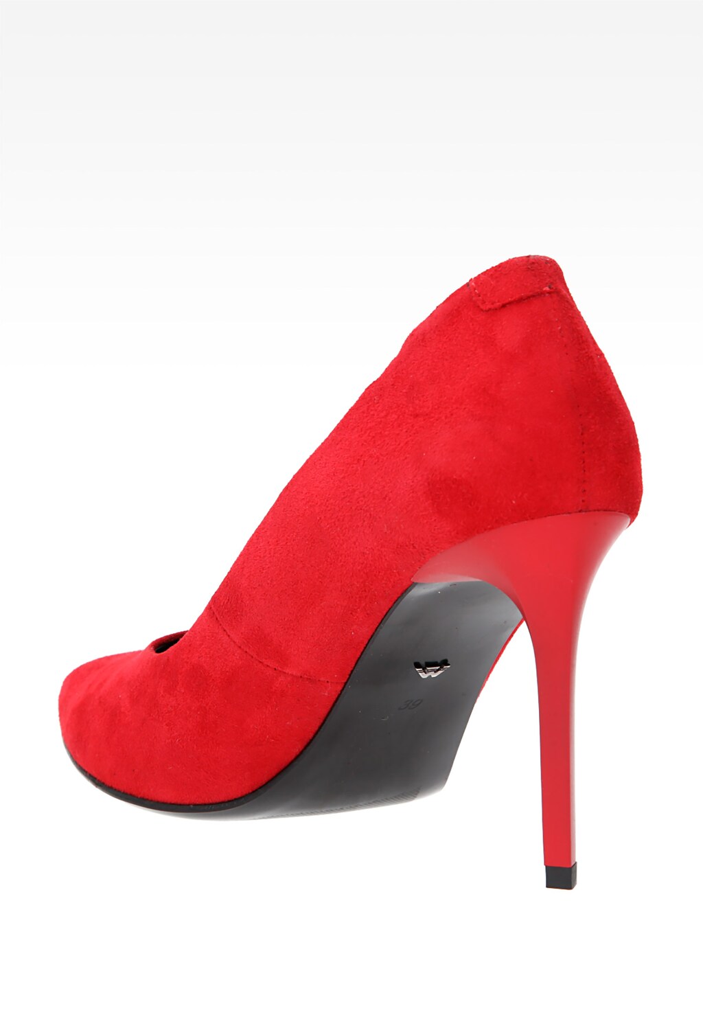 Czerwone damskie czółenka 6366-65 Widok 3