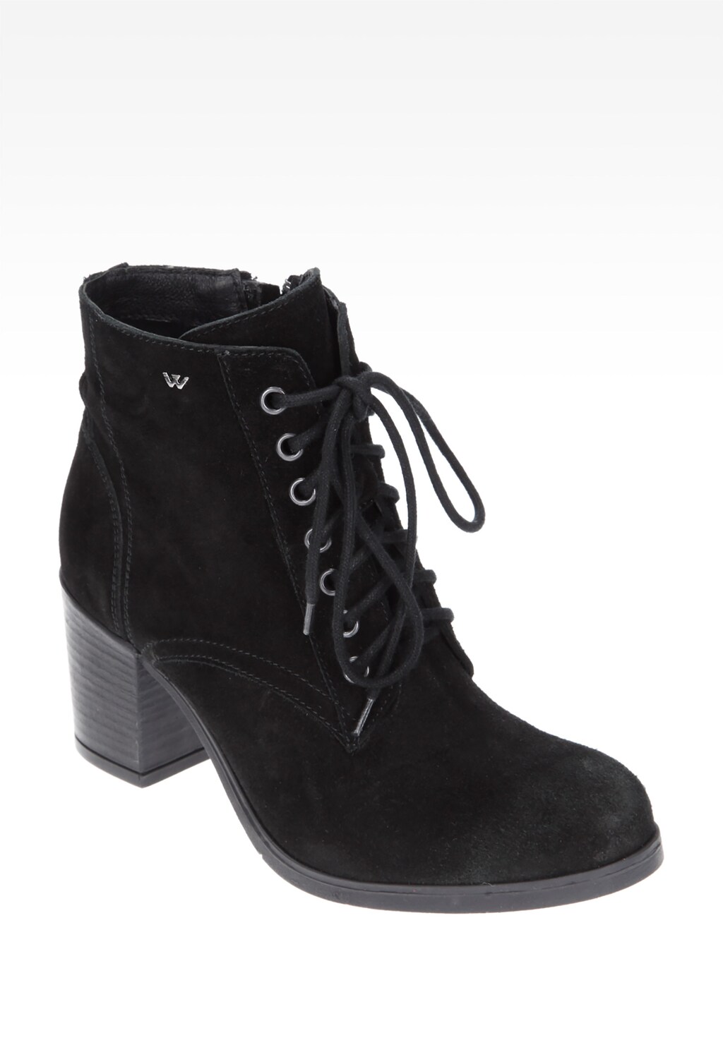 Czarne damskie trzewiki 6657-61 Widok 2