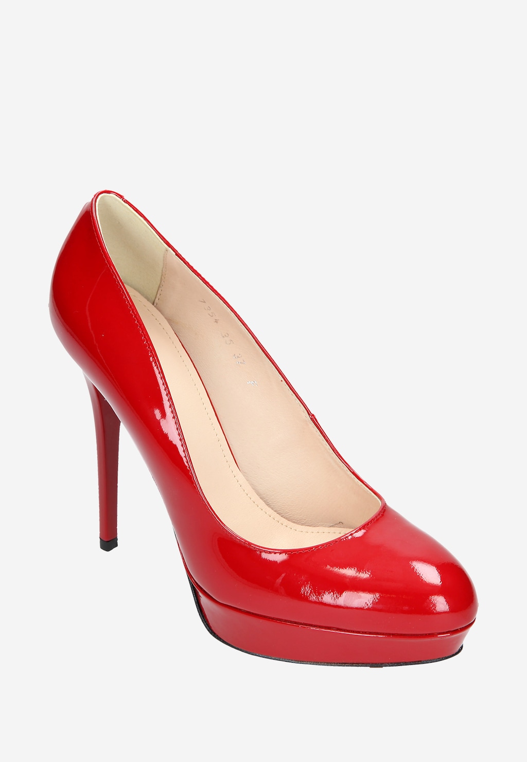 Czerwone damskie czółenka 7354-35 Widok 2