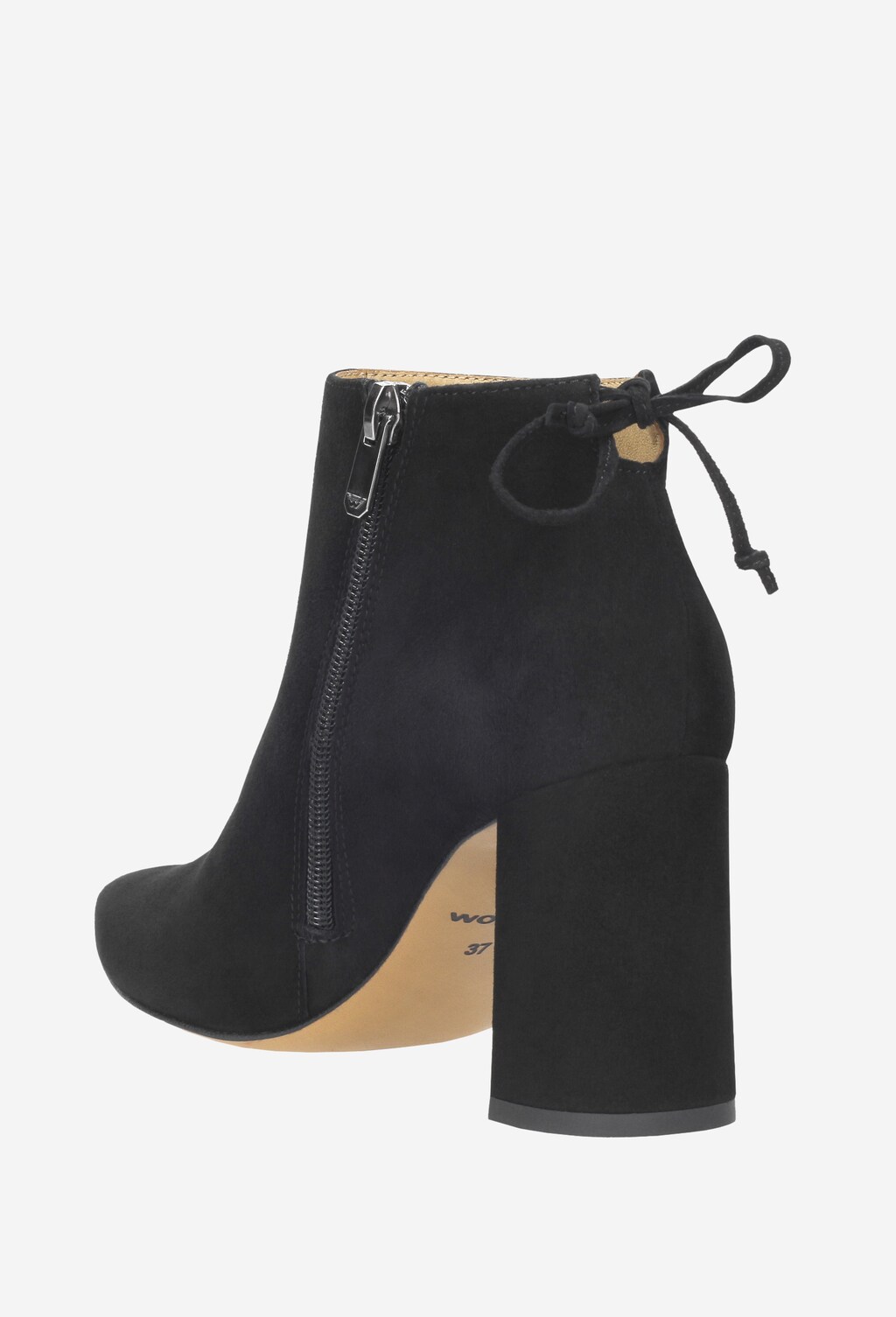 Černé boty na podpatku block heels 7570-61 Widok 3