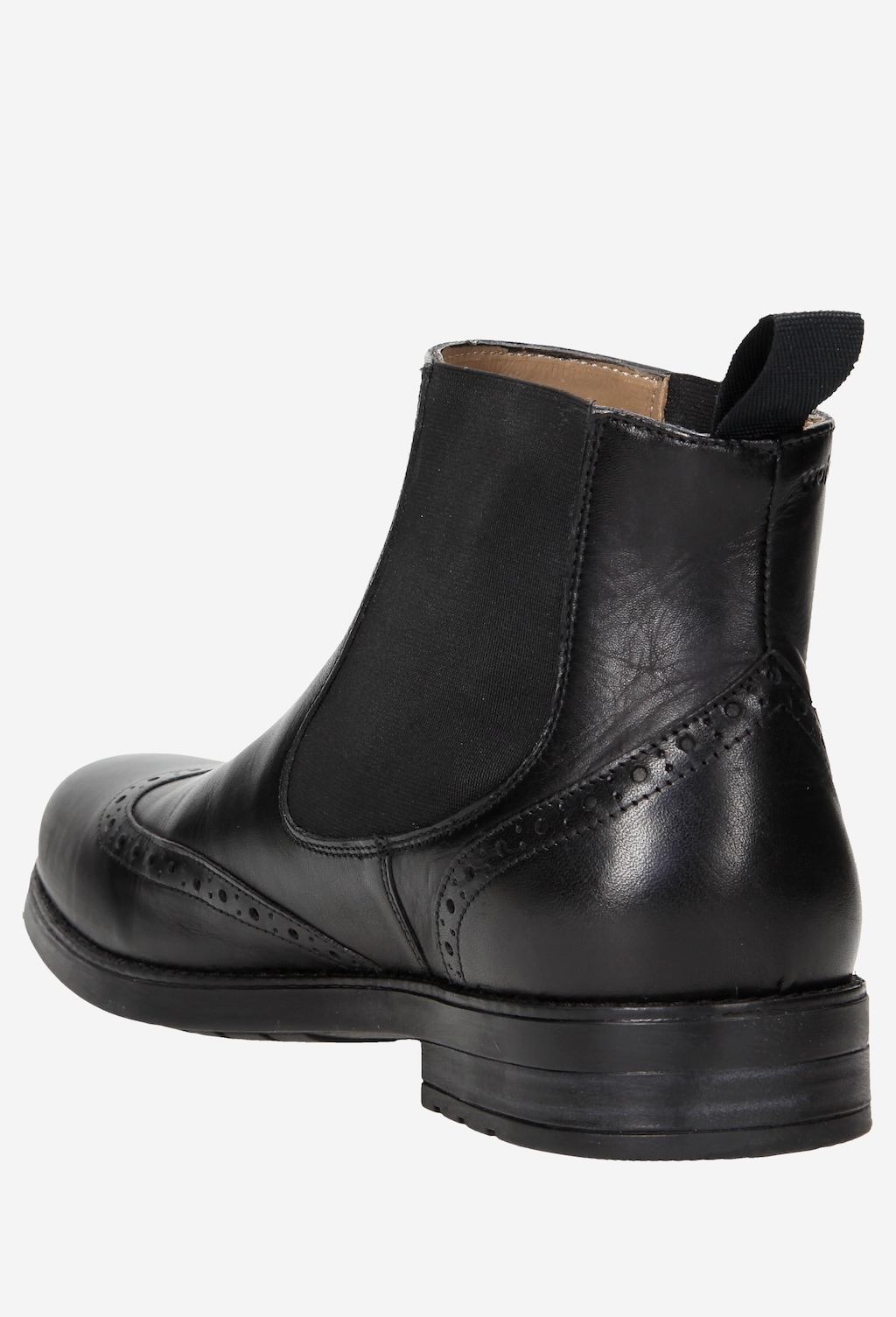 Czarne wsuwane botki męskie z wszytymi gumami 6152-51 Widok 3