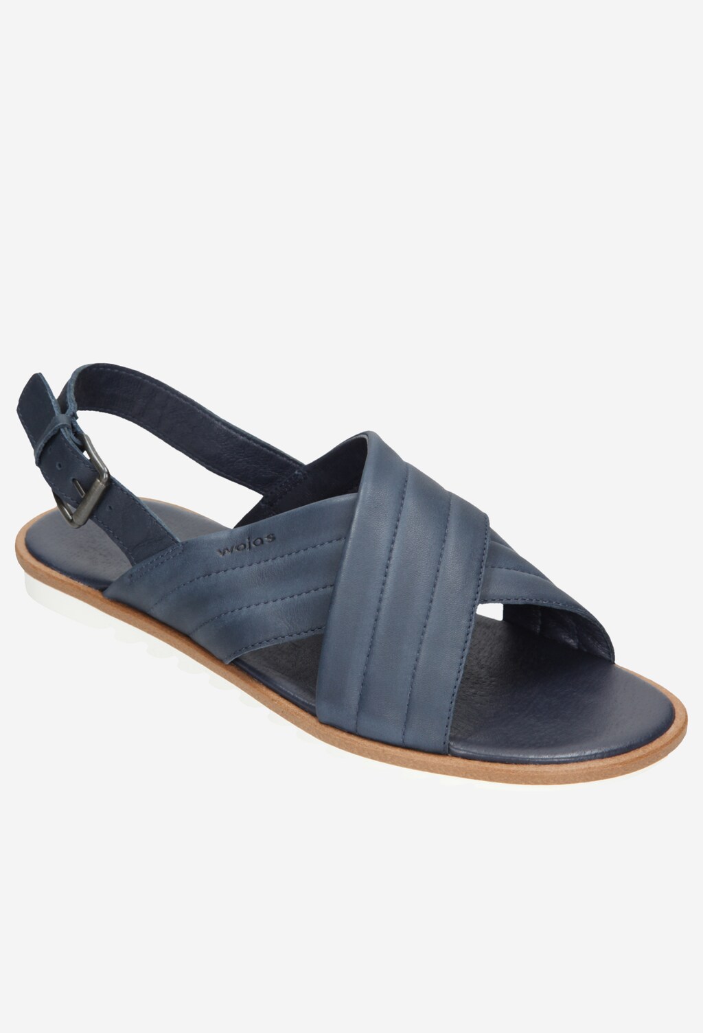 Granatowe sandały męskie na białej podeszwie 7303-56 Widok 2