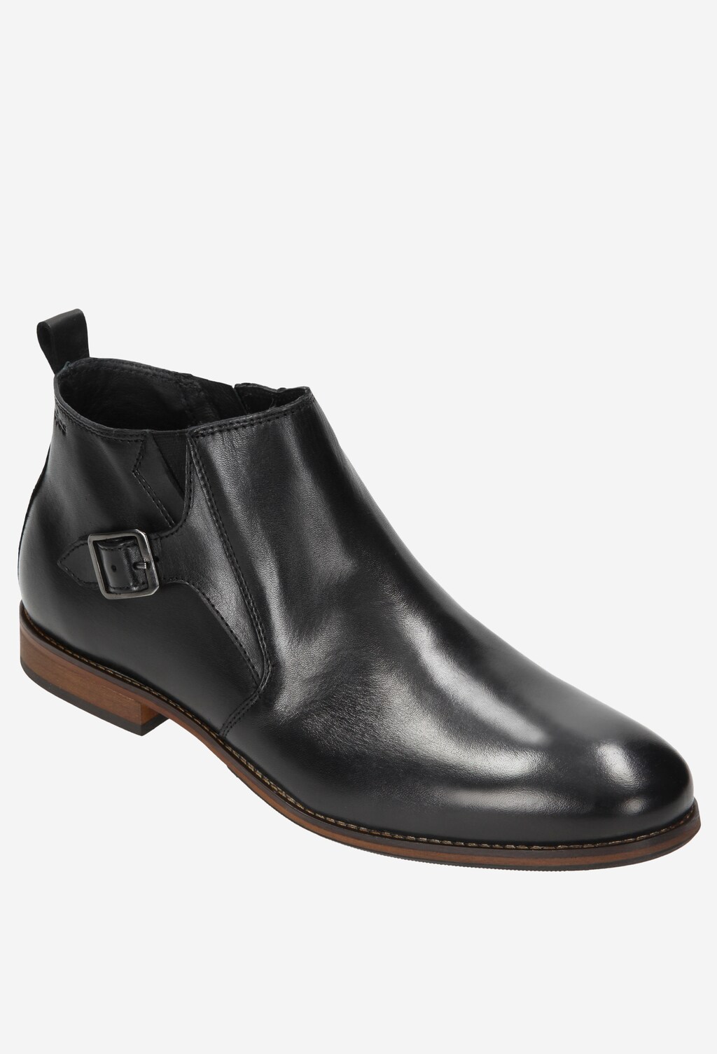 Eleganckie czarne botki męskie z ozdobną klamerką 7151-51 Widok 2