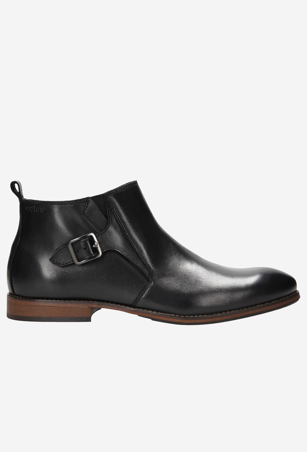Eleganckie czarne botki męskie z ozdobną klamerką 7151-51 Widok 1