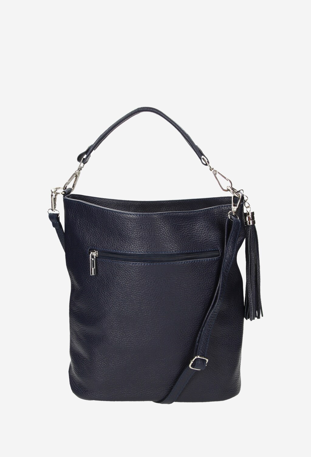 Granatowa pojemna torebka damska z frędzlami 7901-56 Widok 4