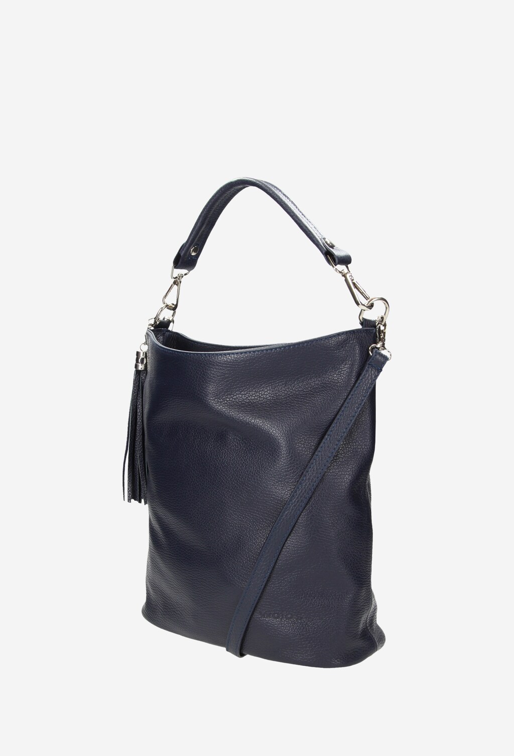 Granatowa pojemna torebka damska z frędzlami 7901-56 Widok 3