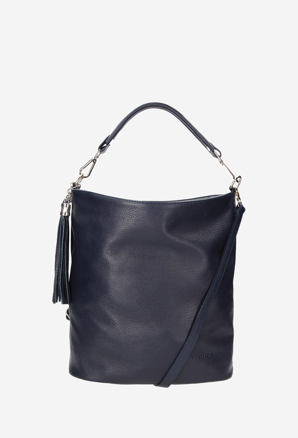 Granatowa pojemna torebka damska z frędzlami 7901-56 Widok 2