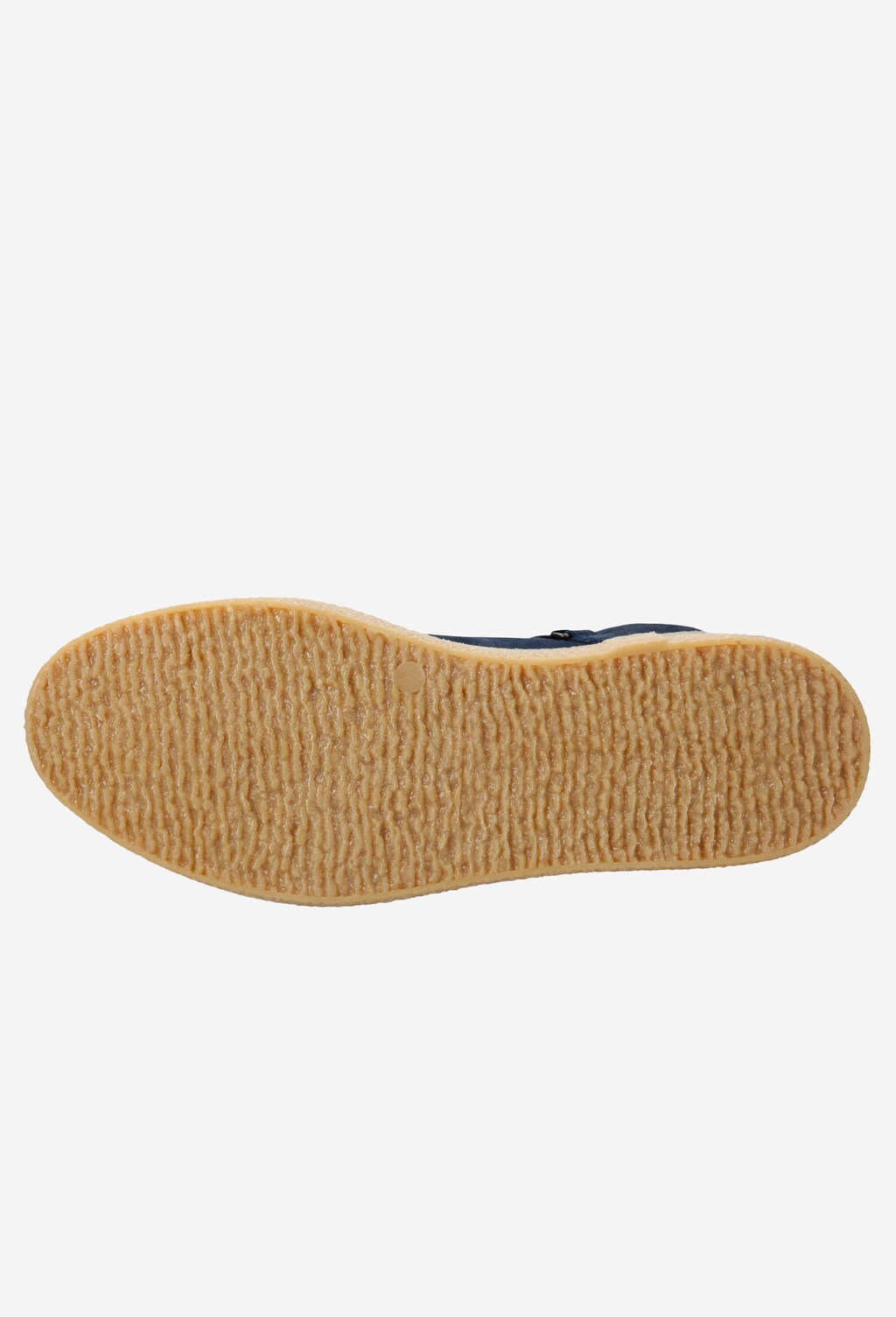 Granatowe ciepłe trzewiki damskie na grubej brązowej podeszwie 7674-66 Widok 6