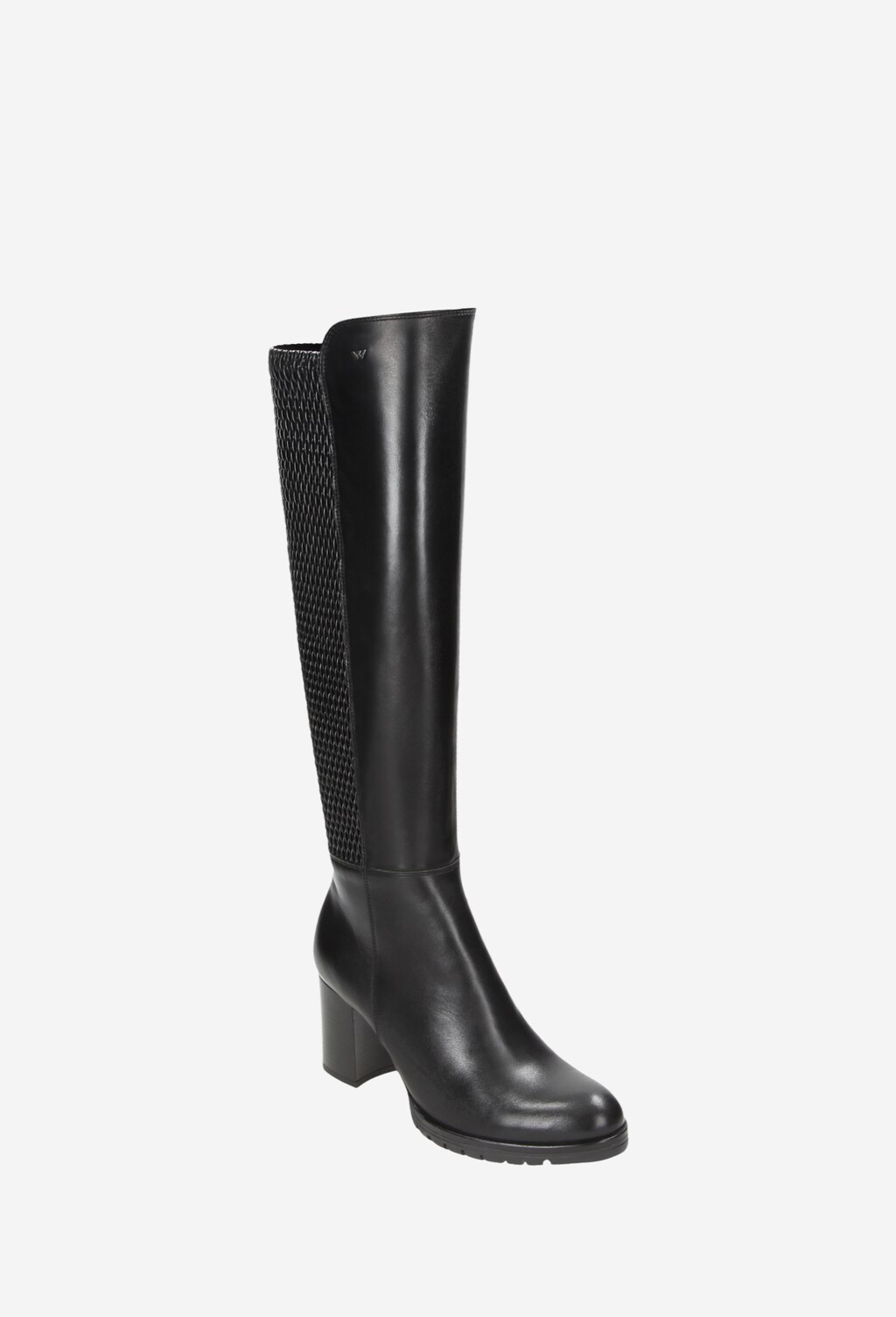 Czarne kozaki damskie skóra stretch 7730-51 Widok 2